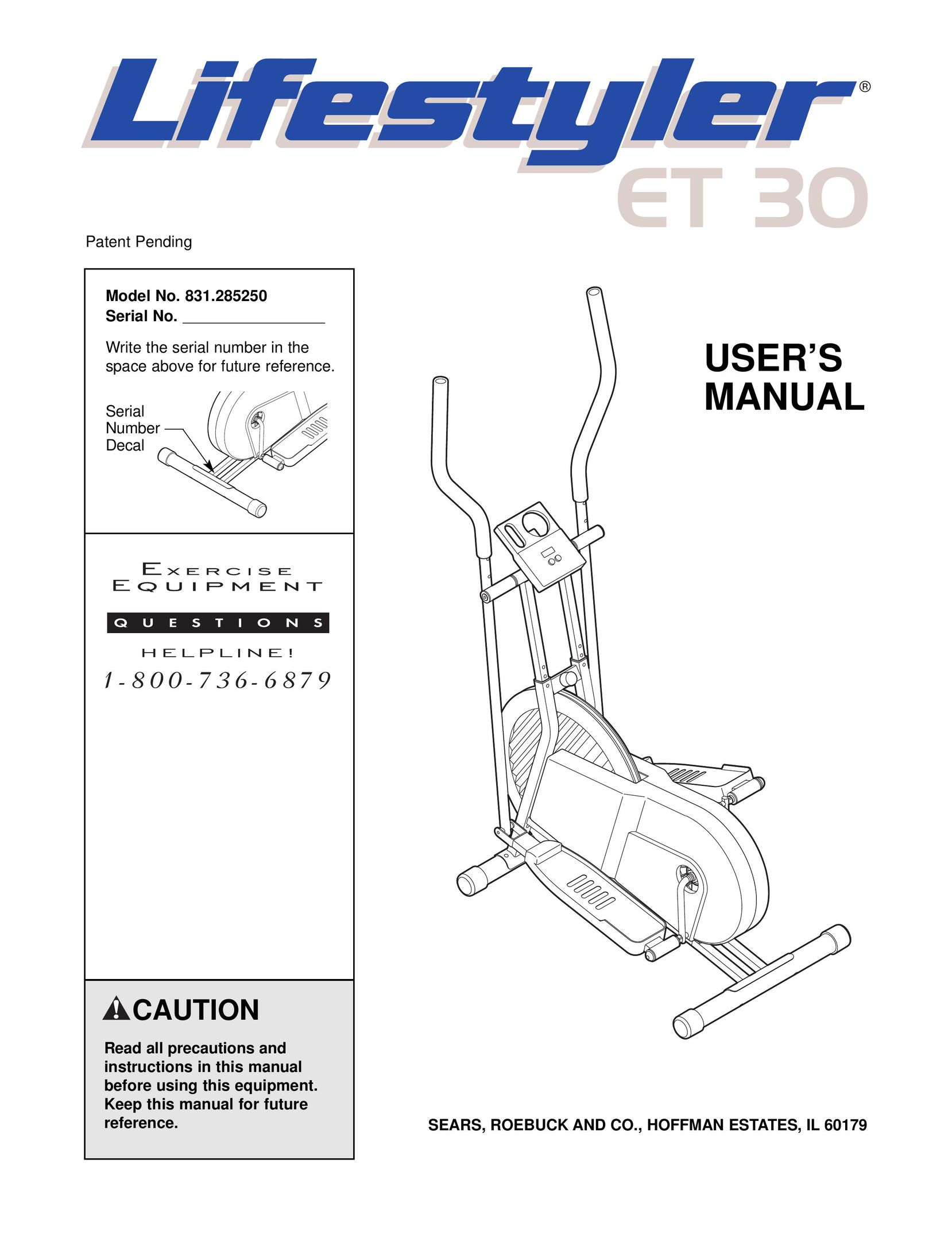 Sears ET 30 Home Gym User Manual