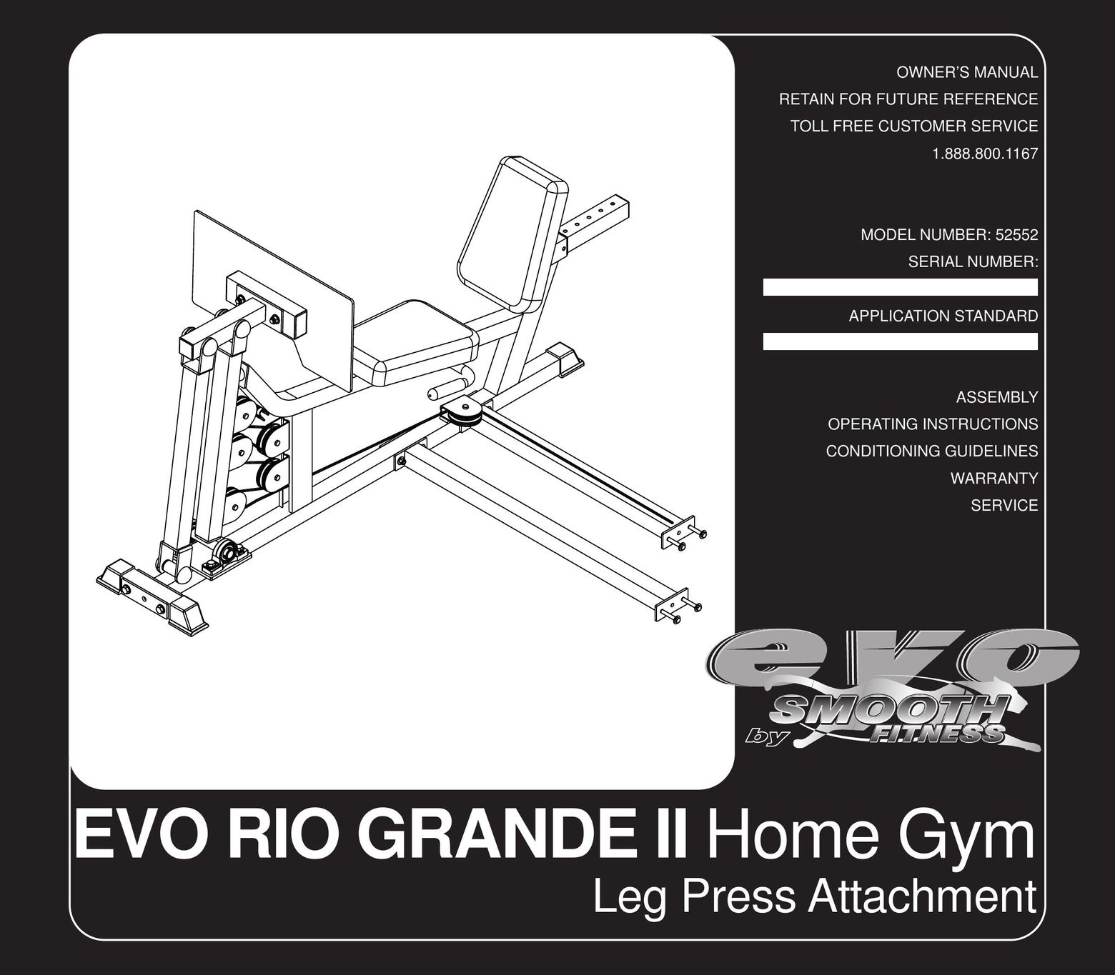 Smooth Fitness 52552 Home Gym User Manual
