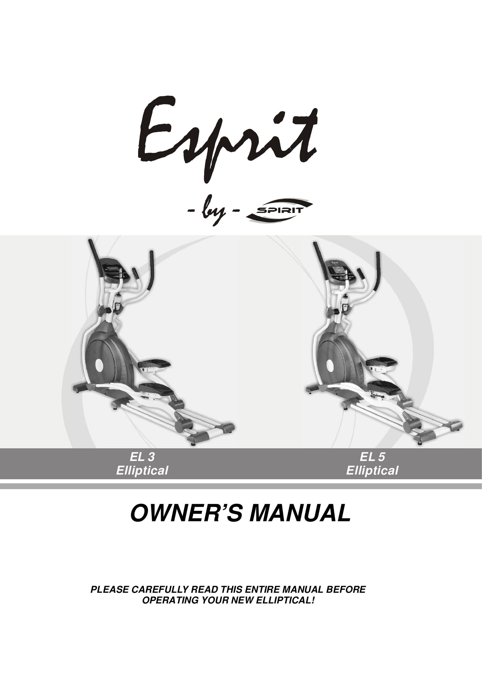 Spirit EL 3 Elliptical Home Gym User Manual