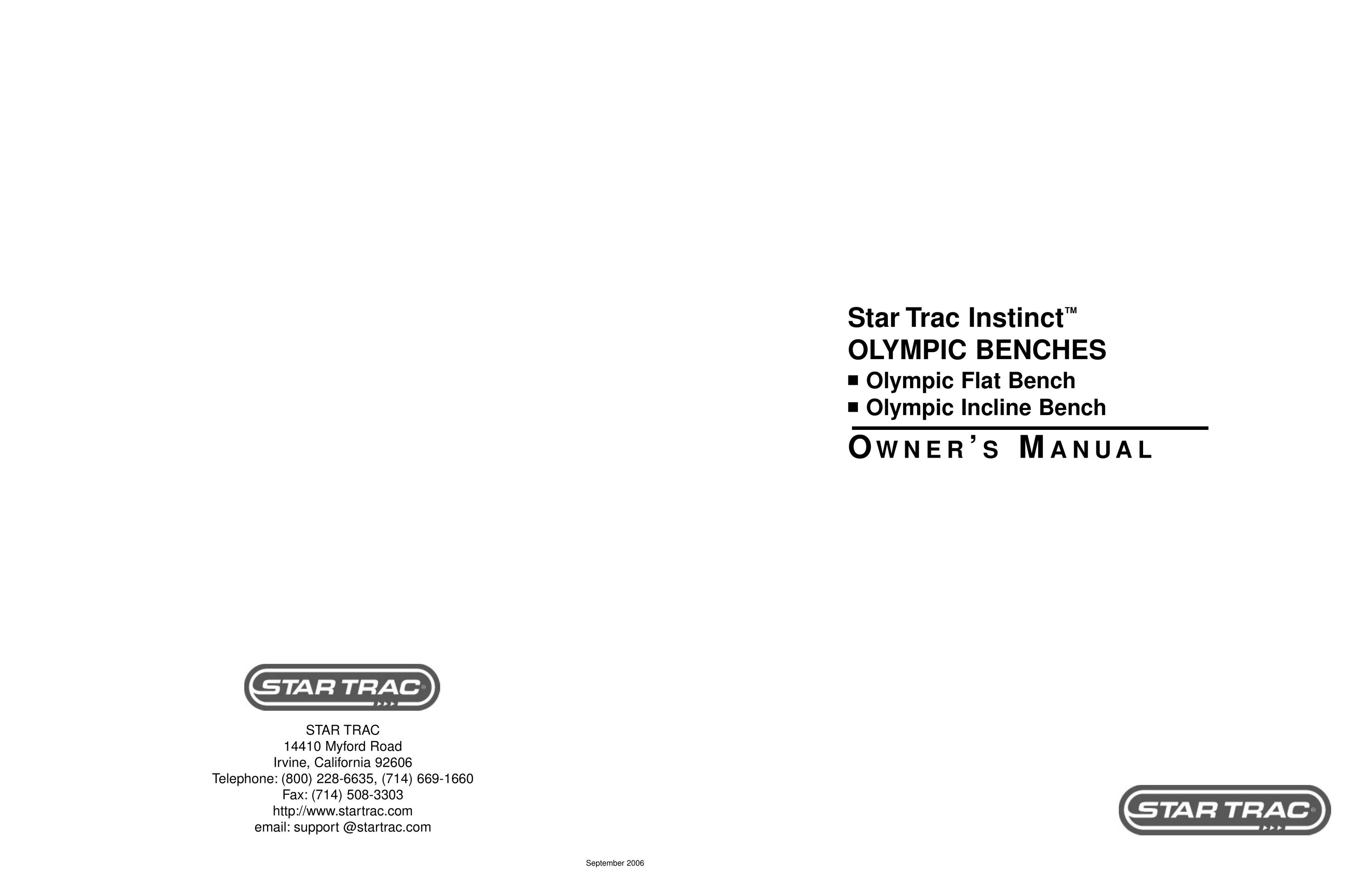 Star Trac Olympic Bench Home Gym User Manual