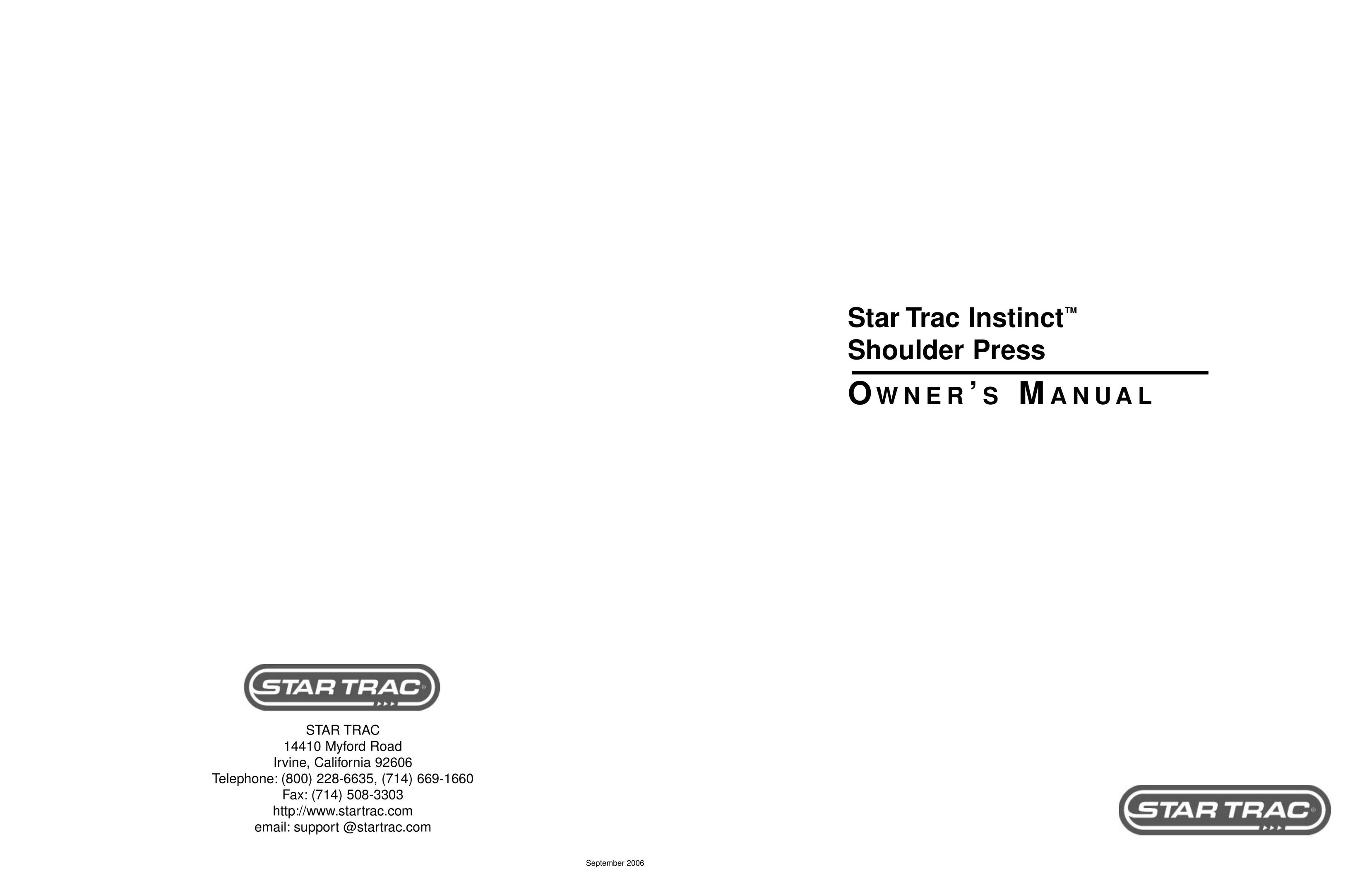 Star Trac Shoulder Press Home Gym User Manual