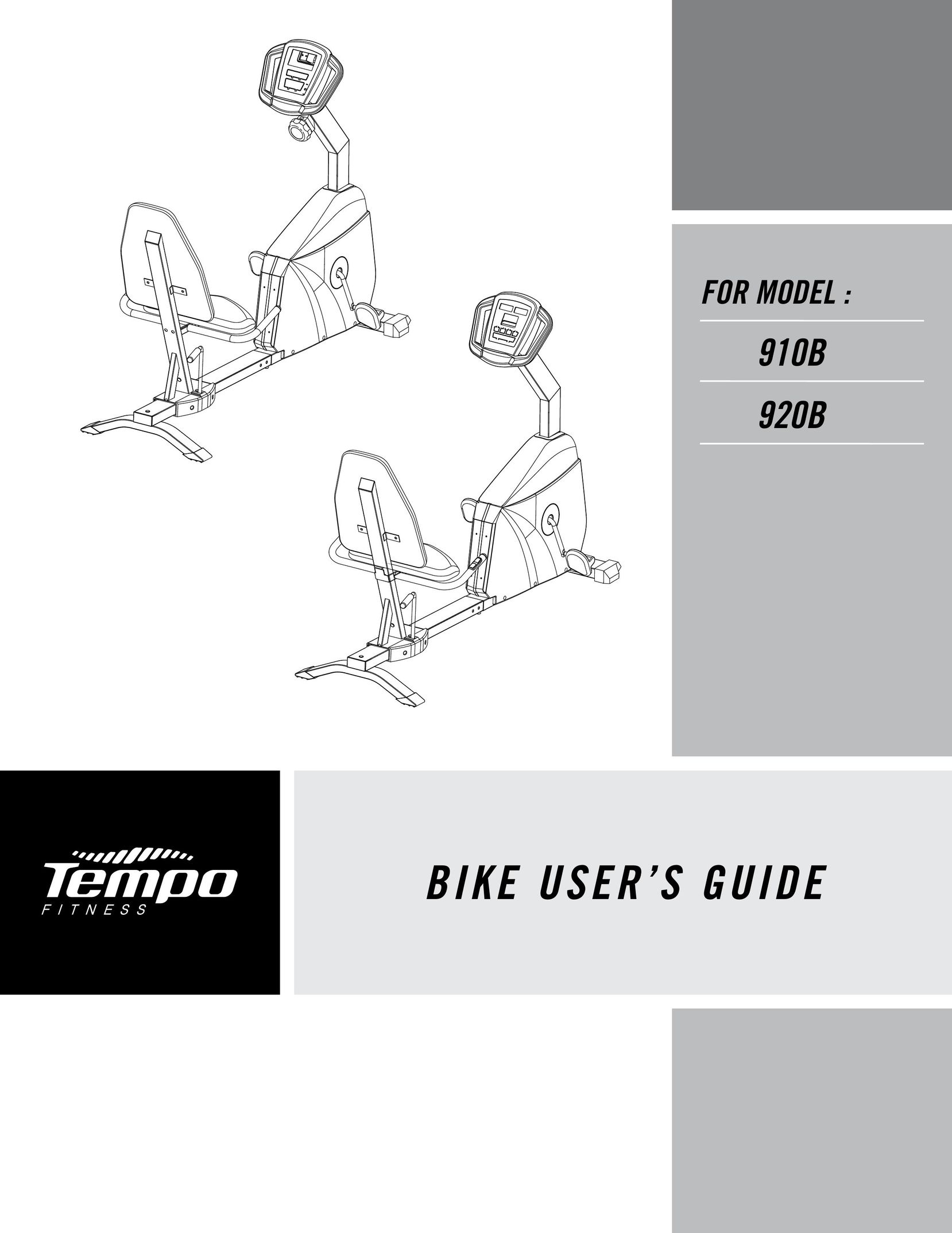 Tempo 910B 920B Home Gym User Manual