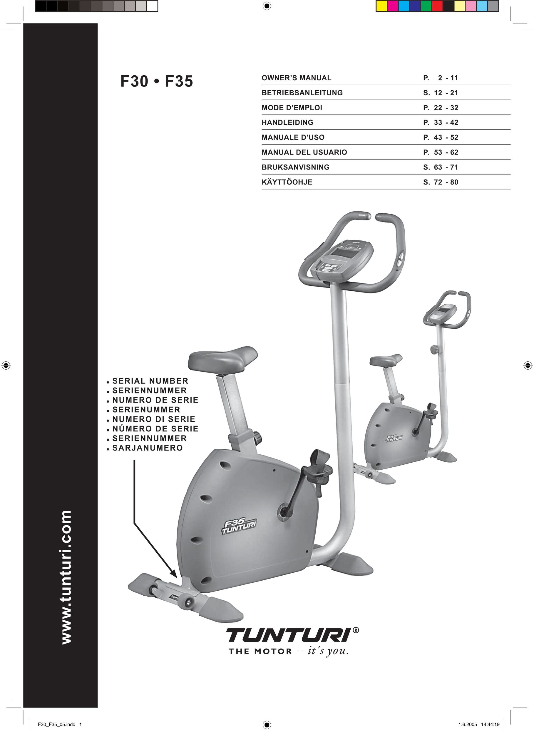 Tunturi F35 Home Gym User Manual