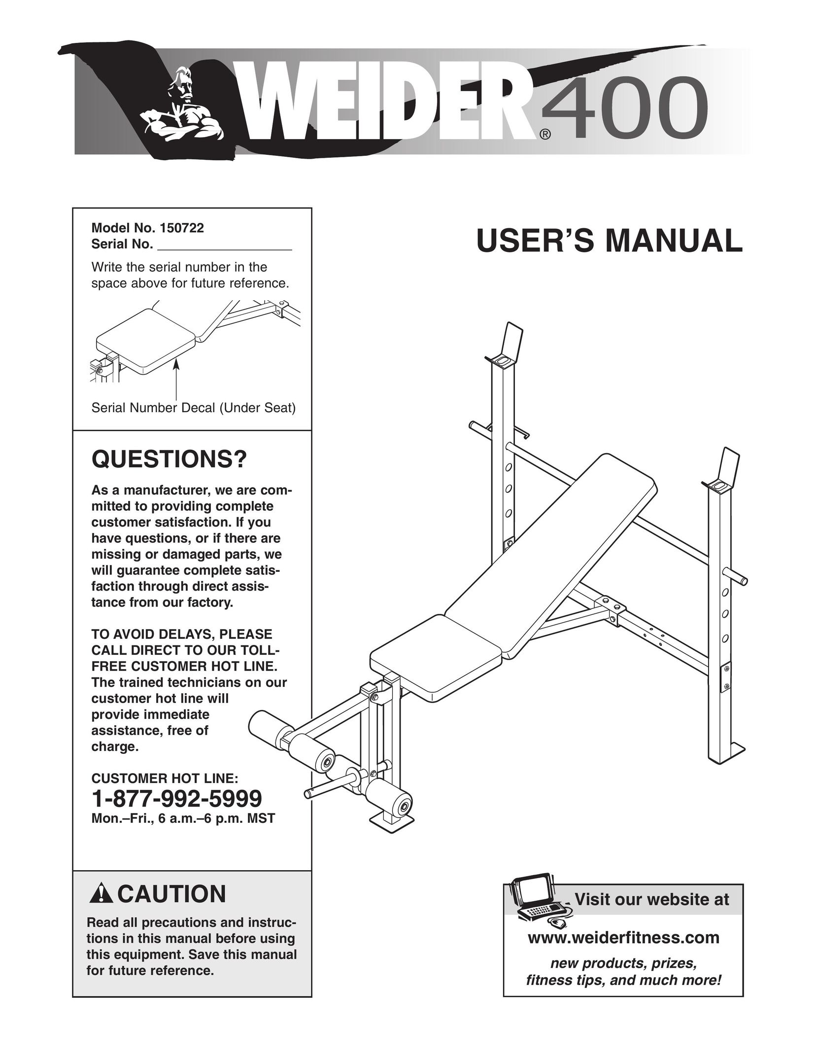 Weider 150722 Home Gym User Manual
