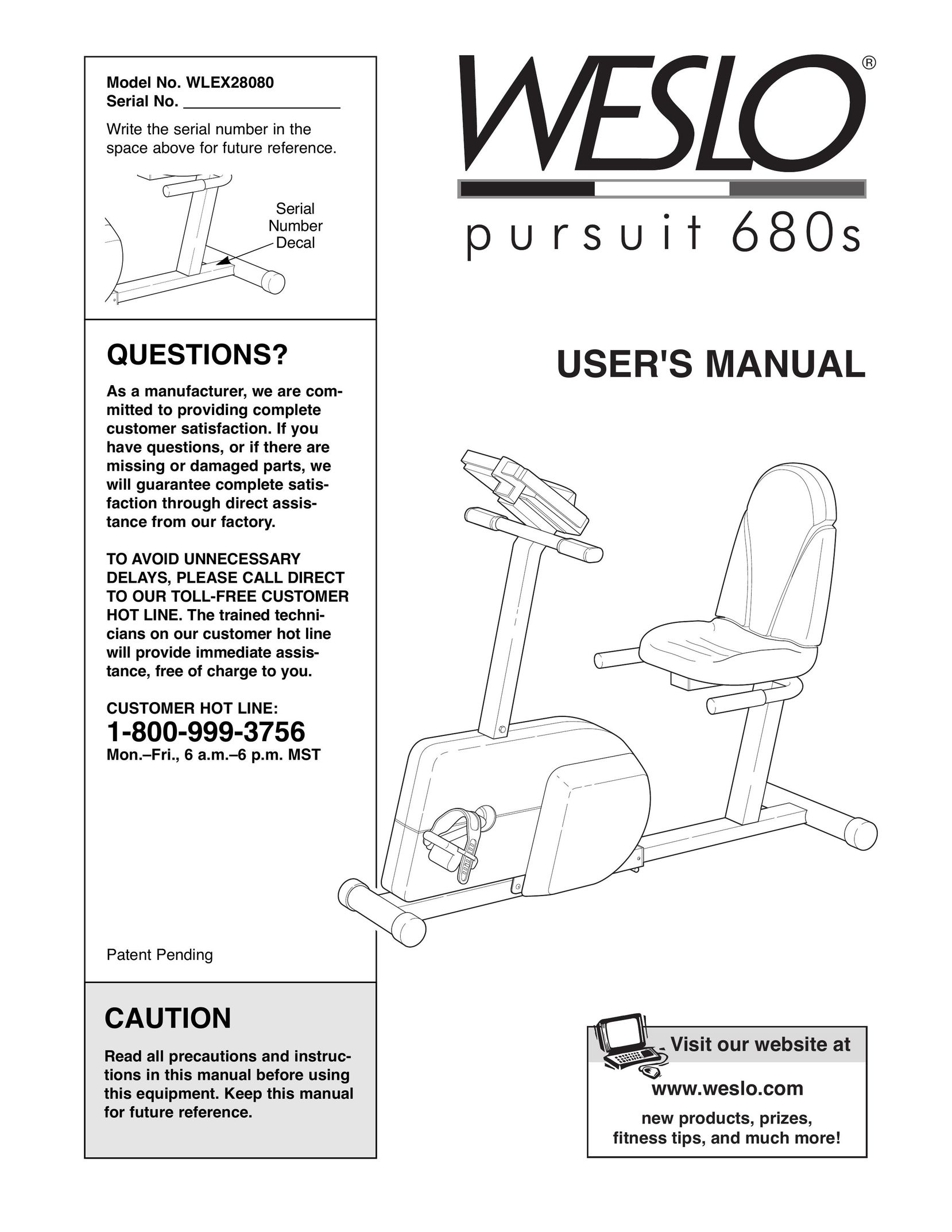 Weslo WLEX28080 Home Gym User Manual