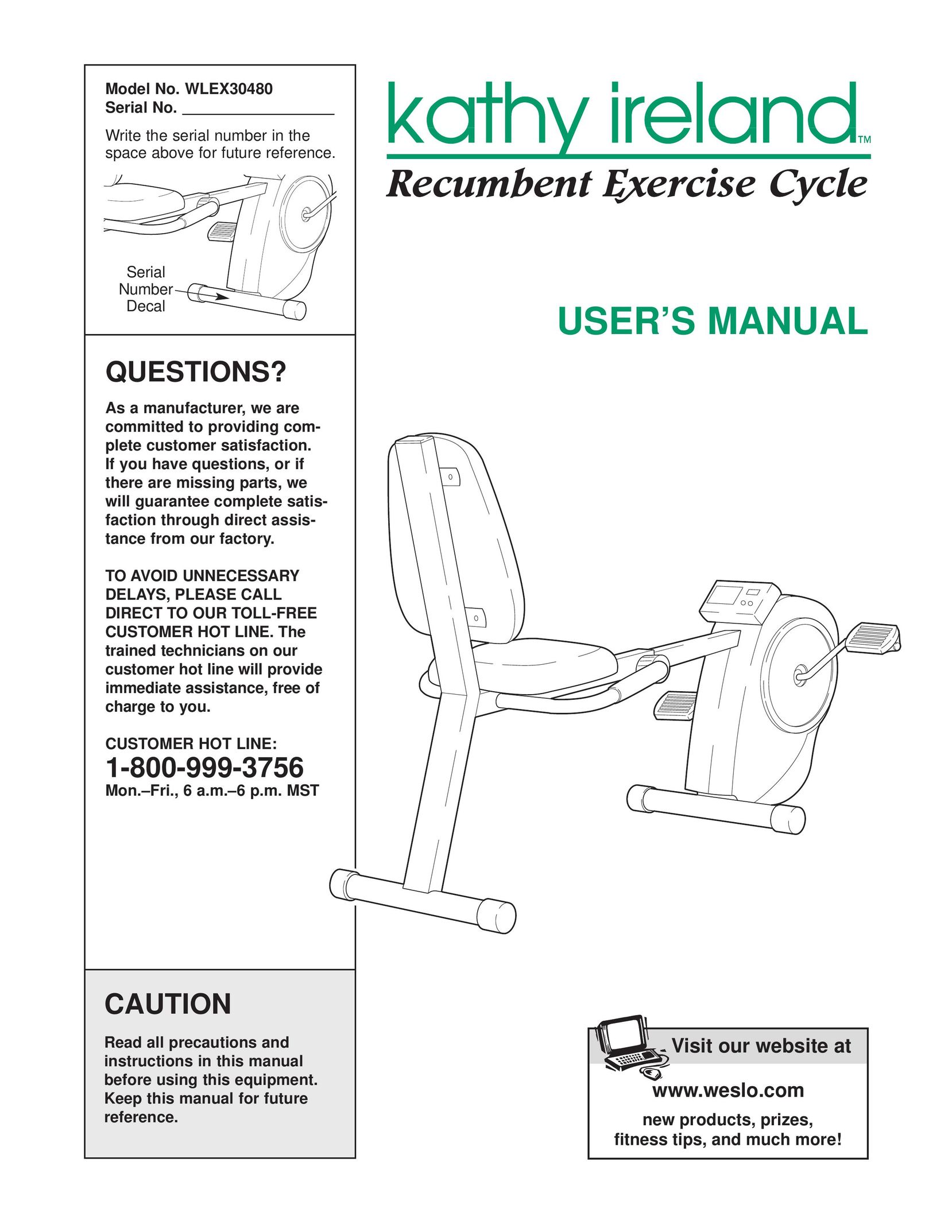 Weslo WLEX30480 Home Gym User Manual