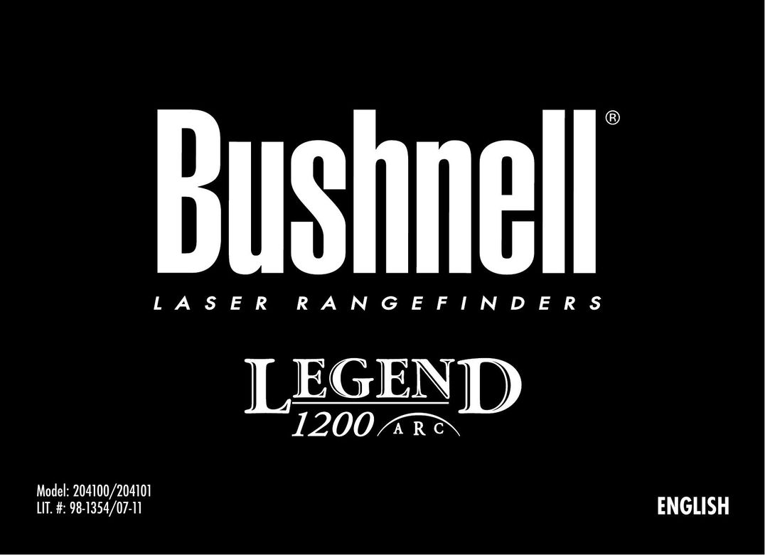 Bushnell 204100/204101 Hunting Equipment User Manual