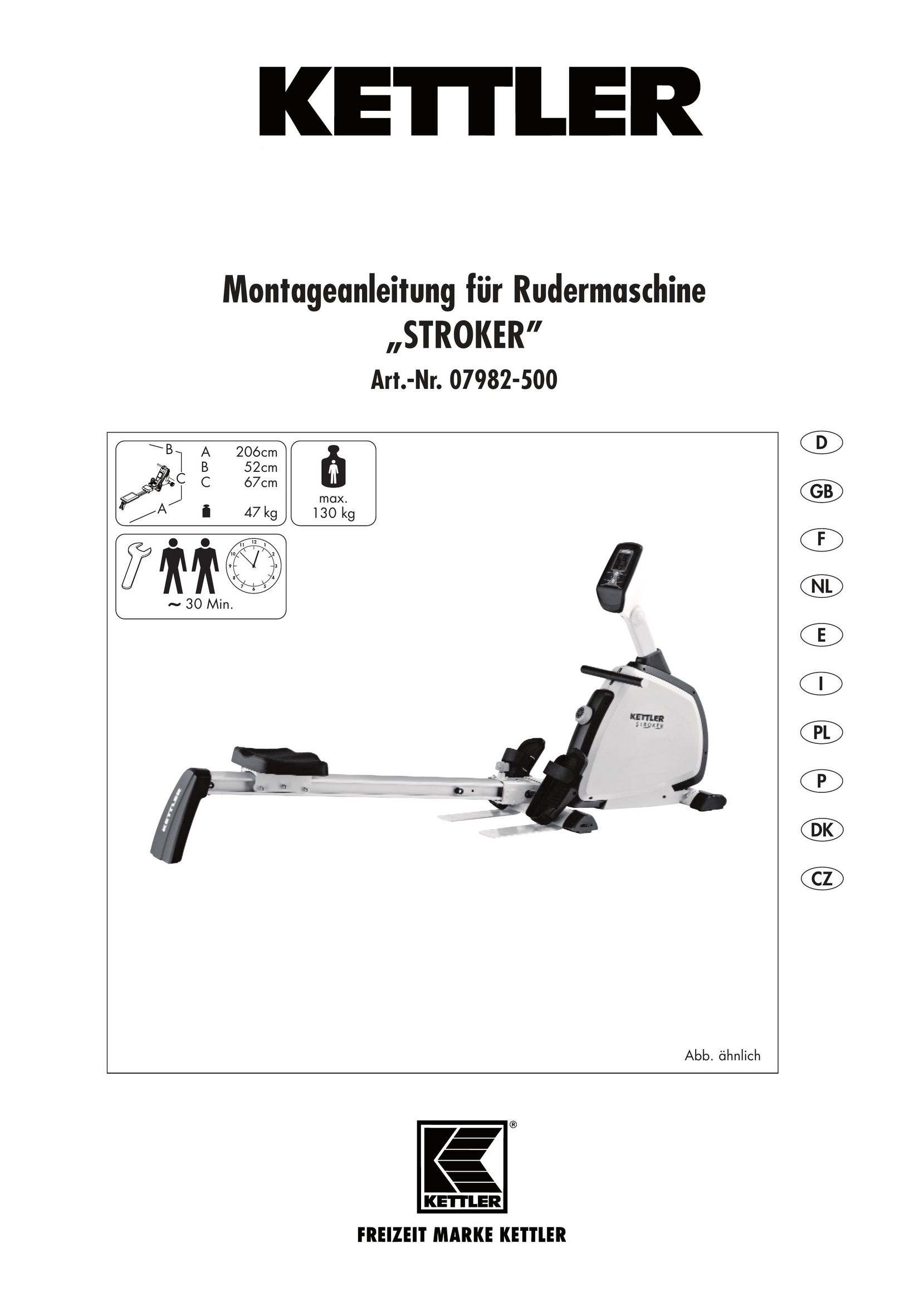 Kettler 07982-500 Rowing Machine User Manual