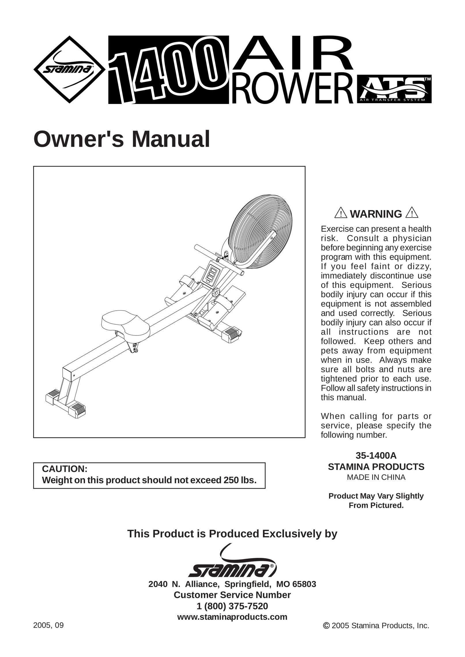 Stamina Products 35-1400A Rowing Machine User Manual