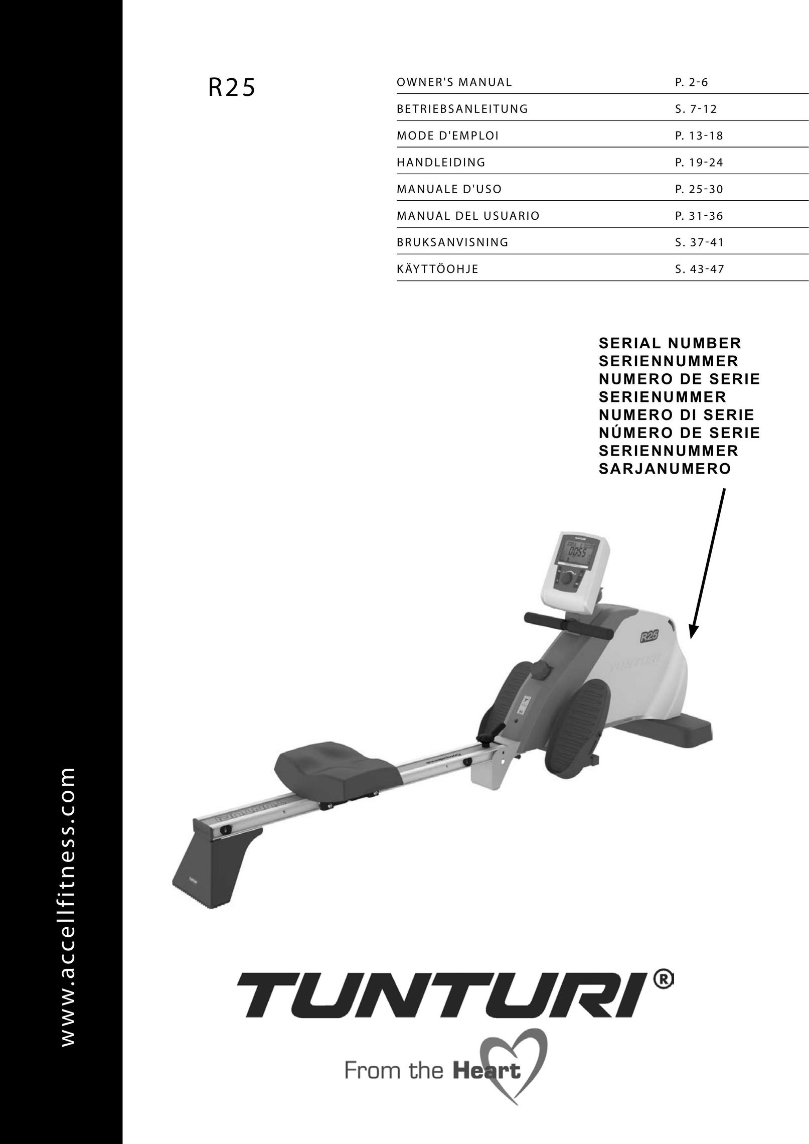 Tunturi R25 Rowing Machine User Manual