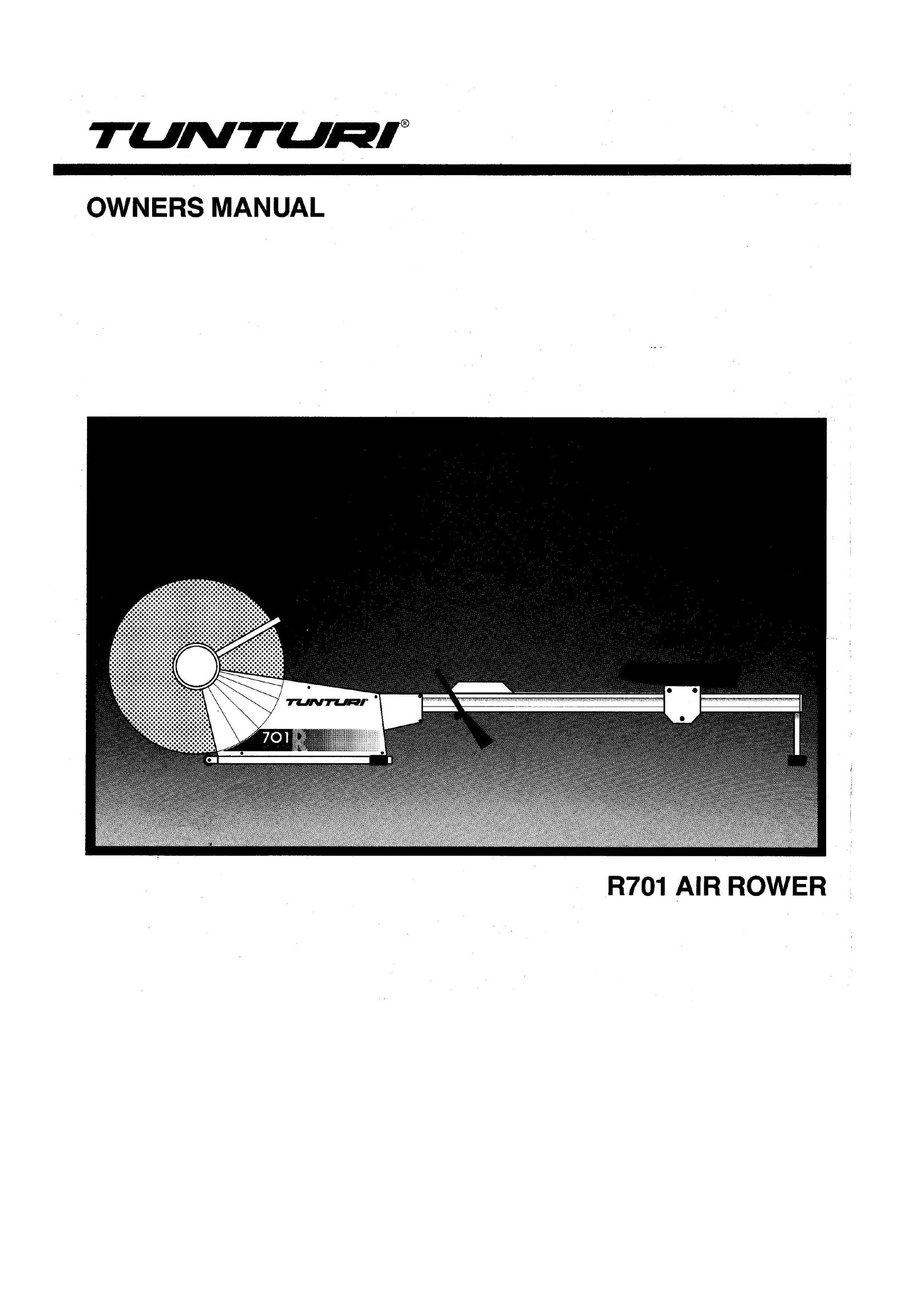 Tunturi R701 Rowing Machine User Manual