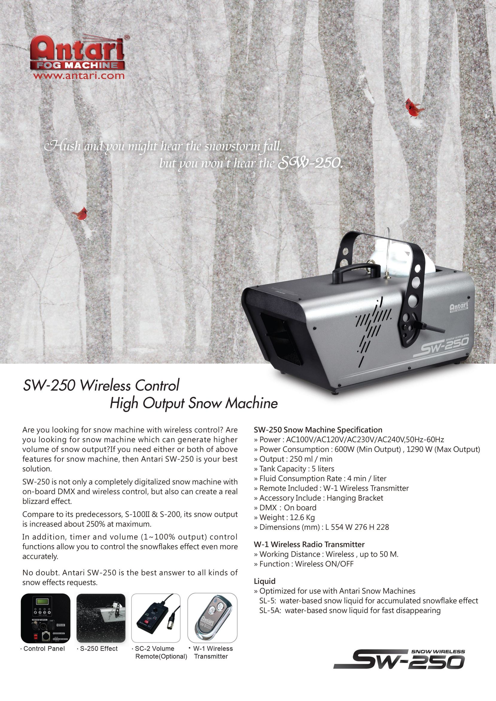 Antari Lighting and Effects SW-250 Snowshoes User Manual