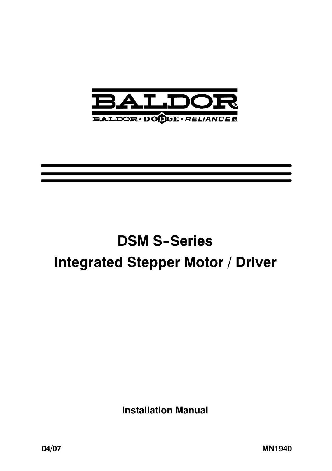 Baldor MN1940 Stepper Machine User Manual