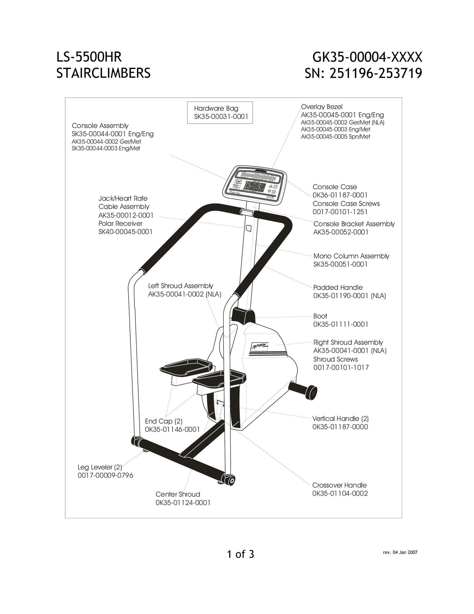 Life Fitness LS-5500HR Stepper Machine User Manual