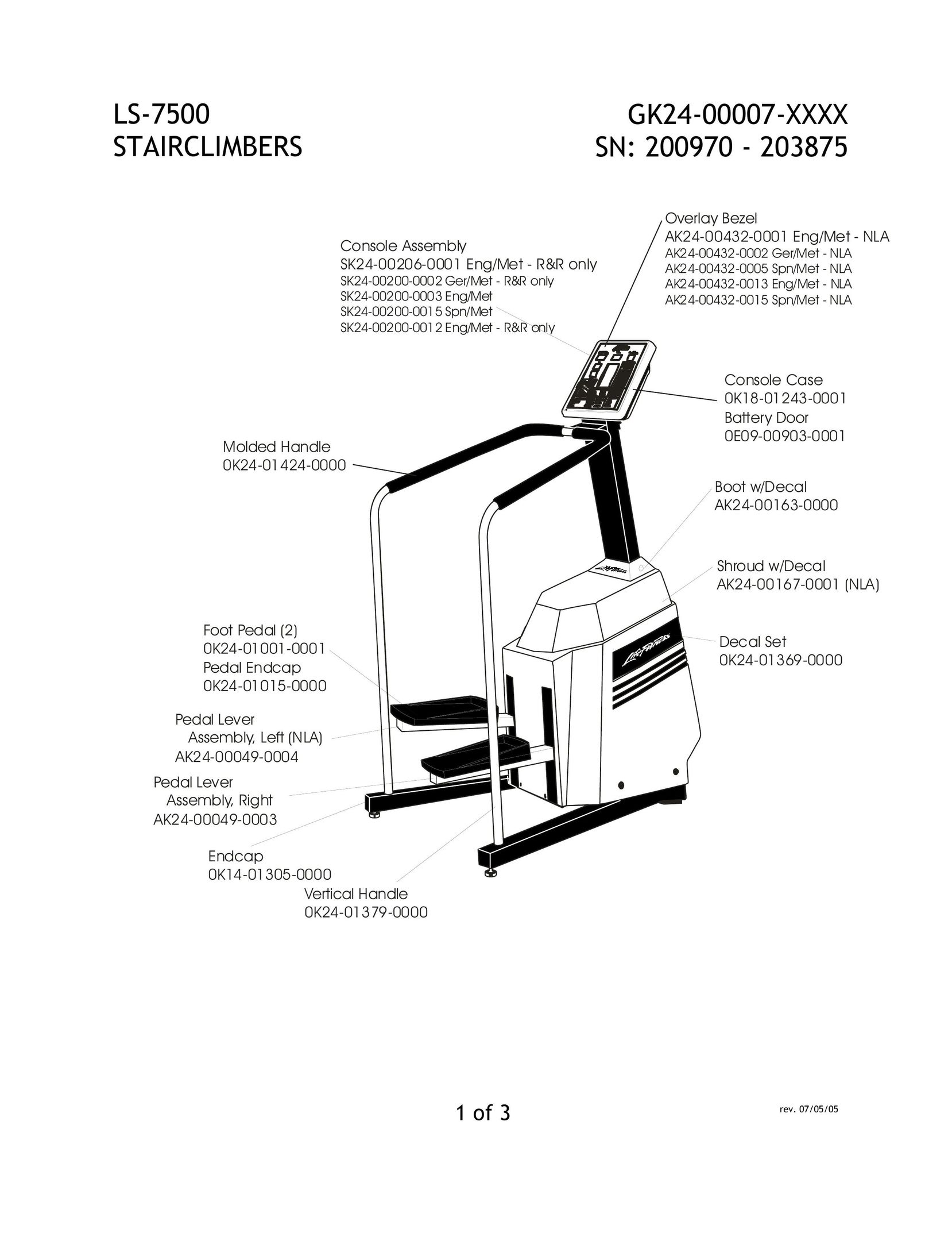 Life Fitness LS-7500 Stepper Machine User Manual