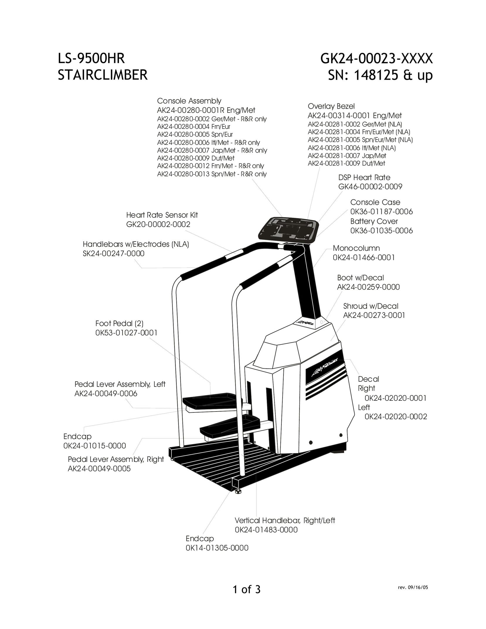 Life Fitness LS-9500HR Stepper Machine User Manual