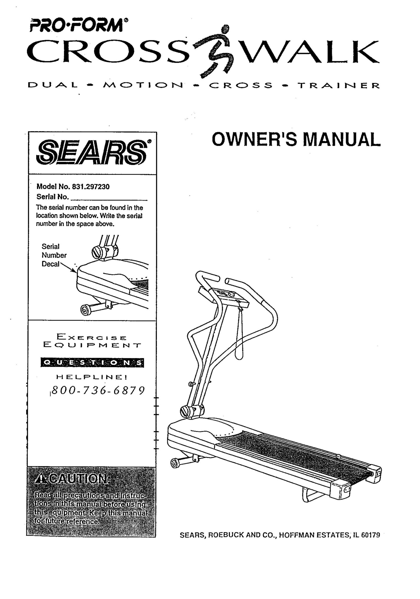 Sears 831.29723 Stepper Machine User Manual