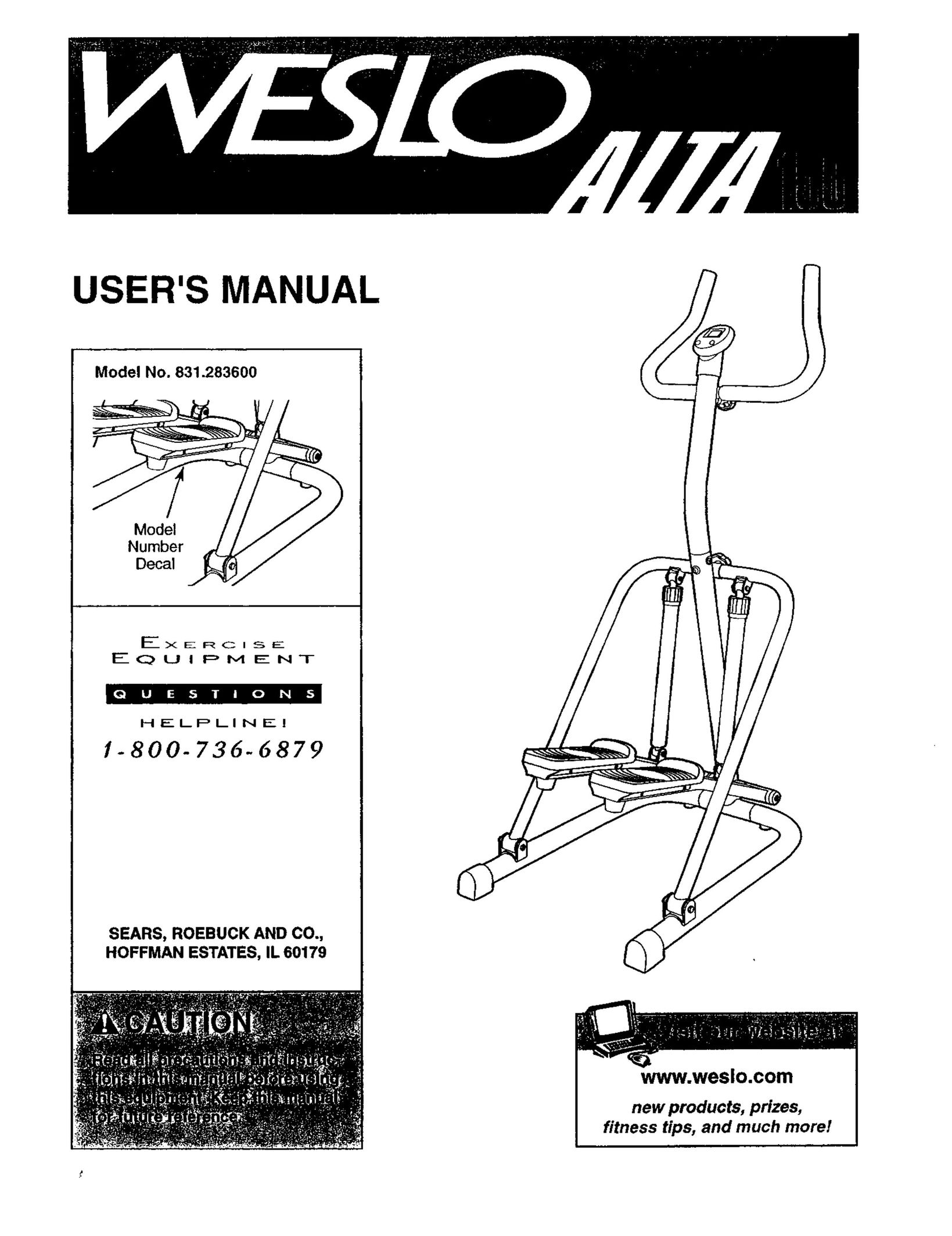 Weslo 831.2836 Stepper Machine User Manual