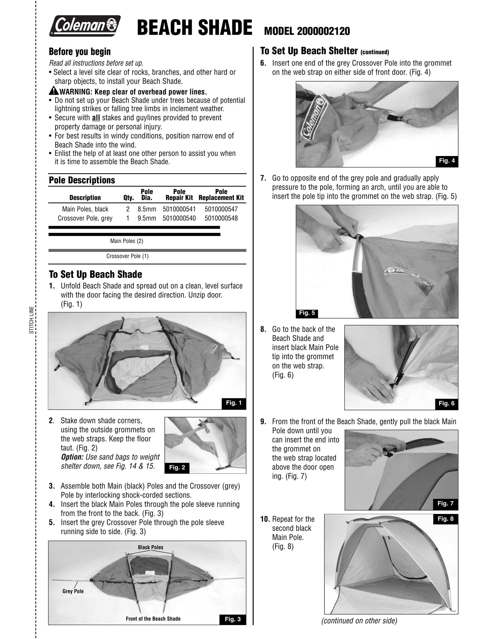 Coleman 2000002120 Tent User Manual