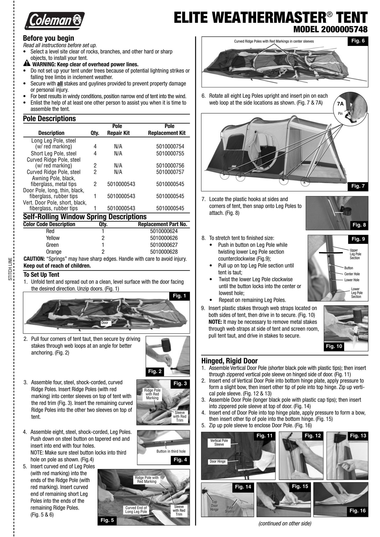 Coleman 2000005748 Tent User Manual