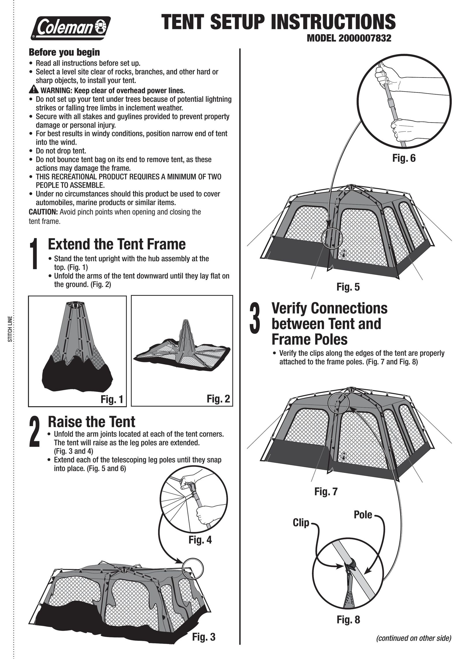 Coleman 2000007832 Tent User Manual
