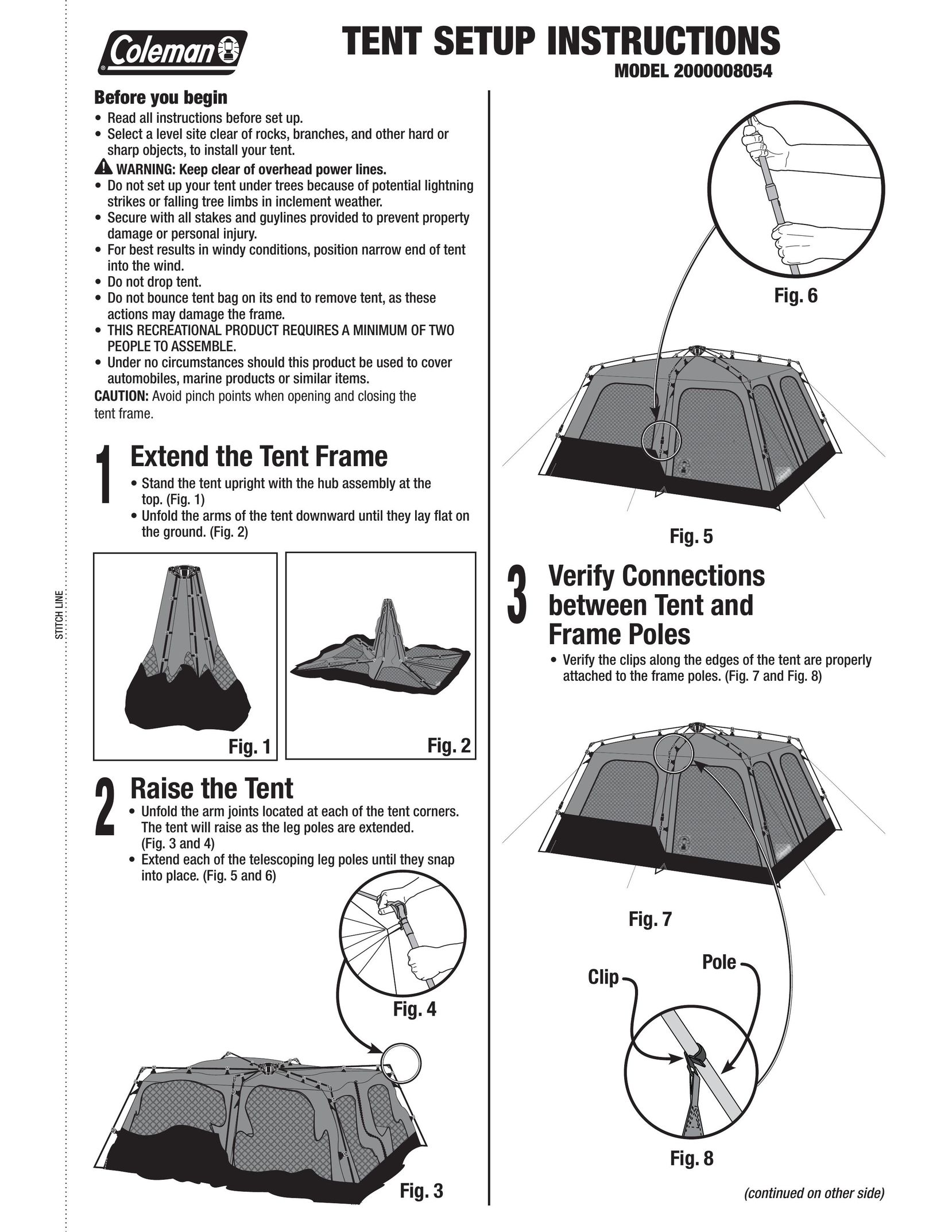 Coleman 2000008054 Tent User Manual