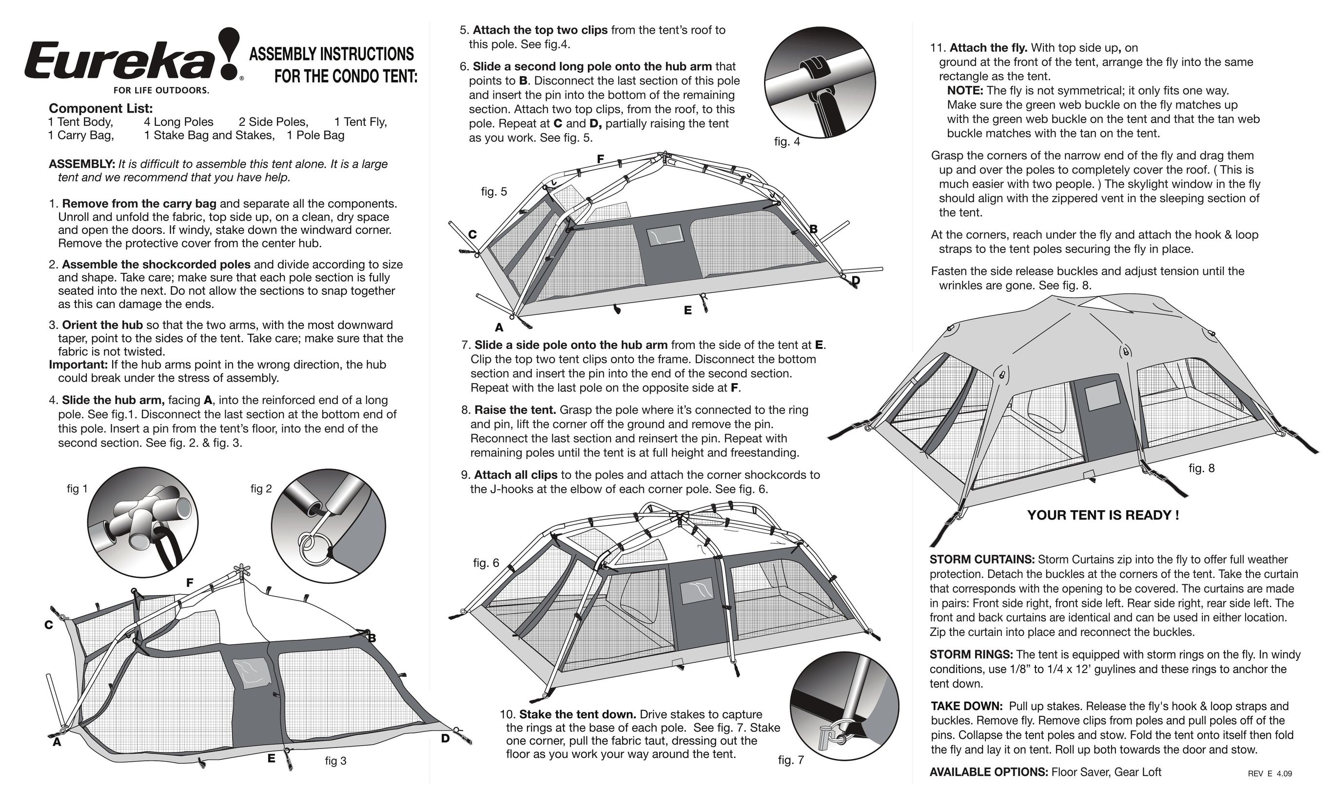 Eureka! Tents Condo Tent User Manual
