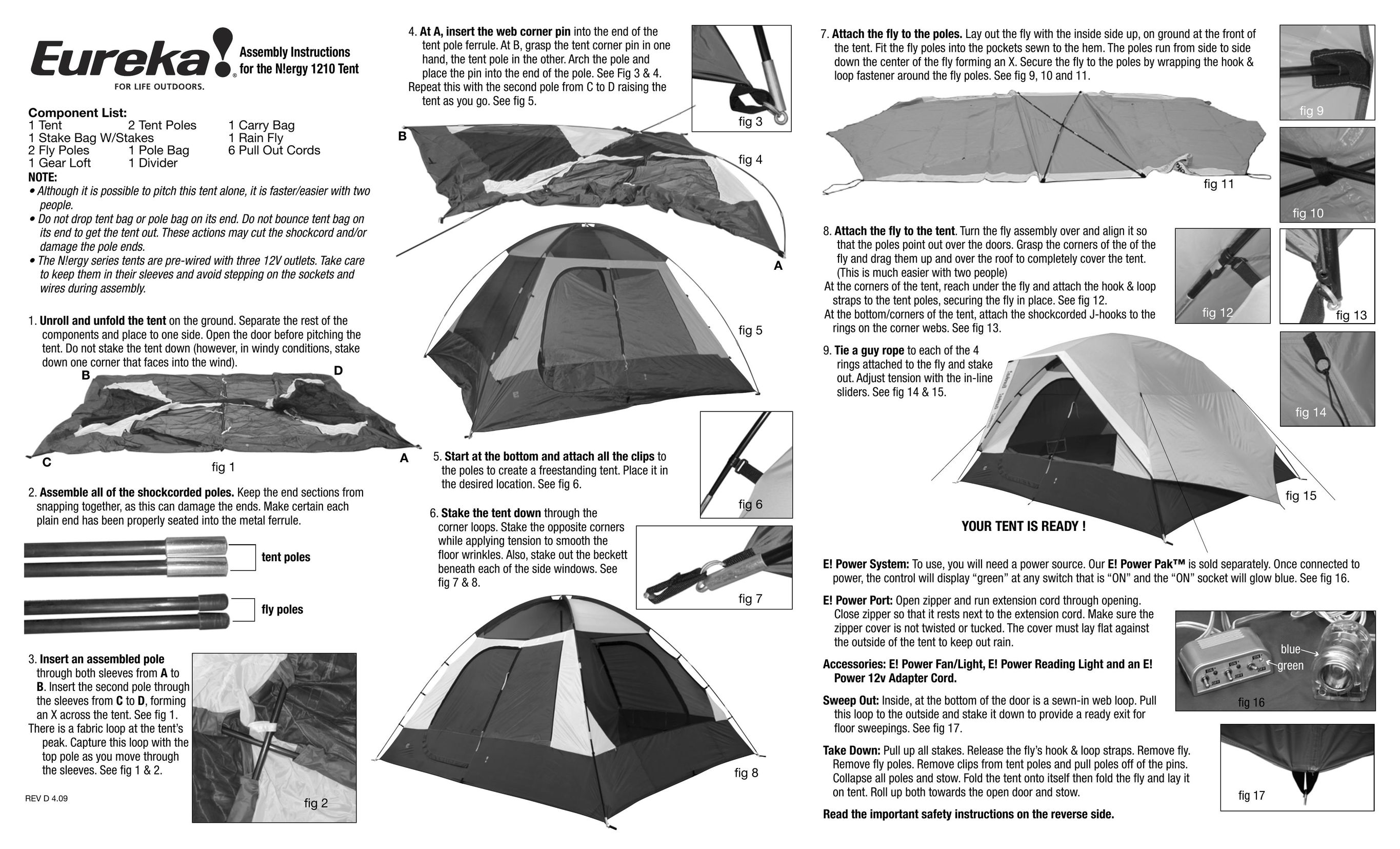 Eureka! Tents N!ergy 1210 Tent User Manual