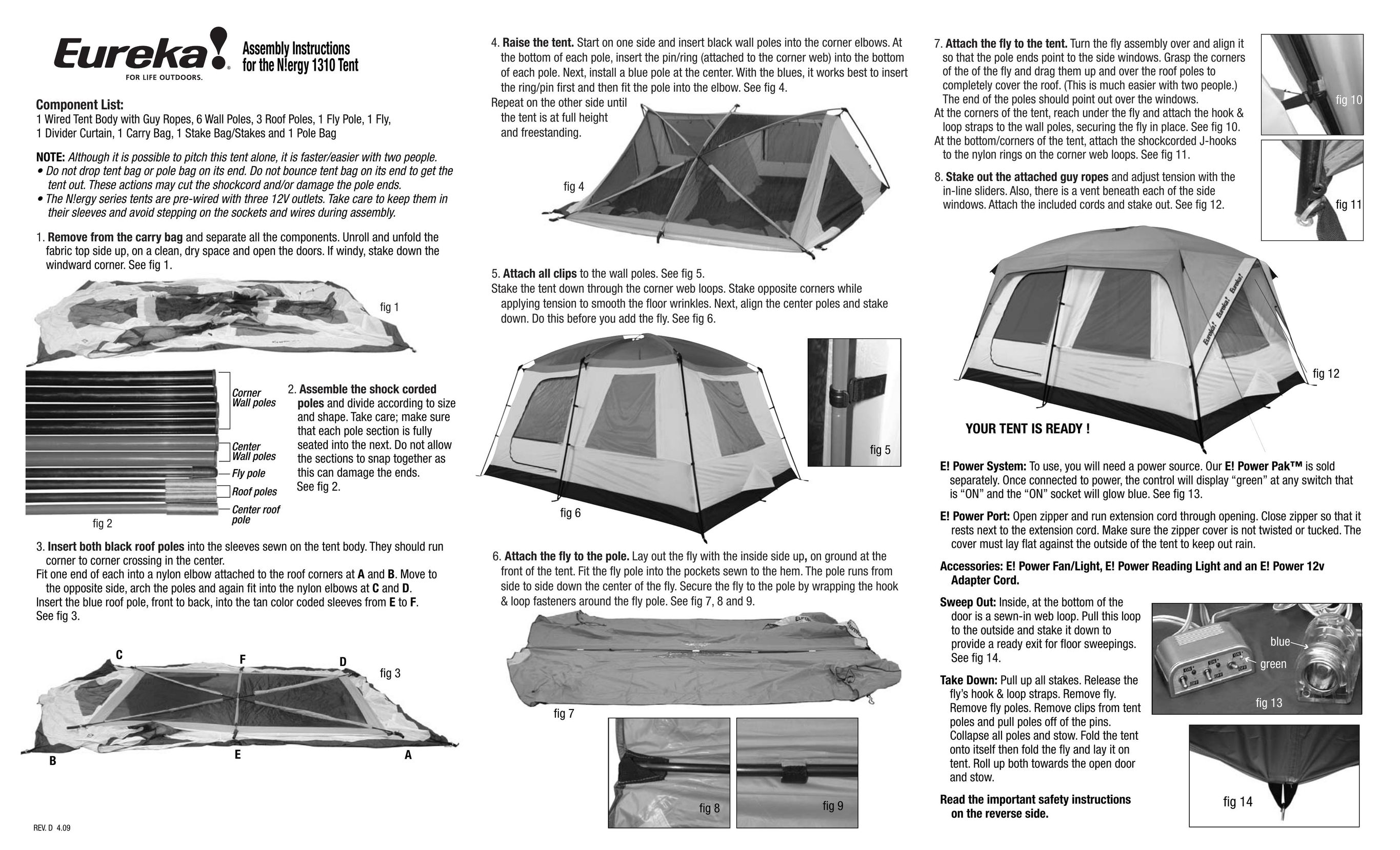 Eureka! Tents N!ergy 1310 Tent User Manual