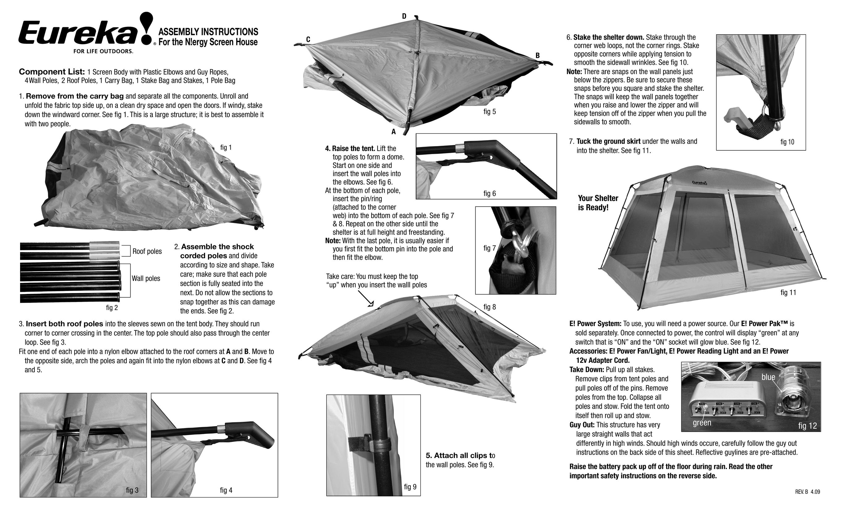 Eureka! Tents N!ergy Screen House Tent User Manual