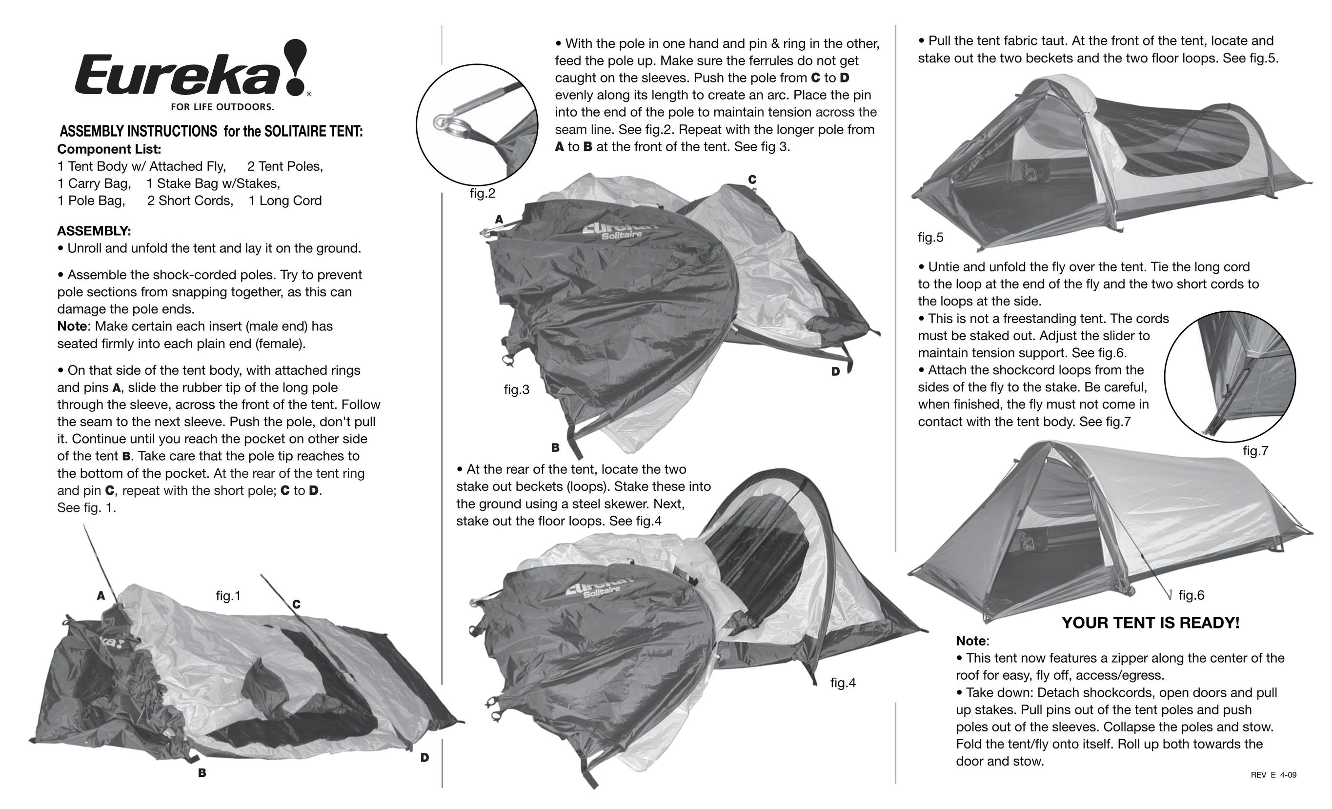 Eureka! Tents Solitaire Tent User Manual