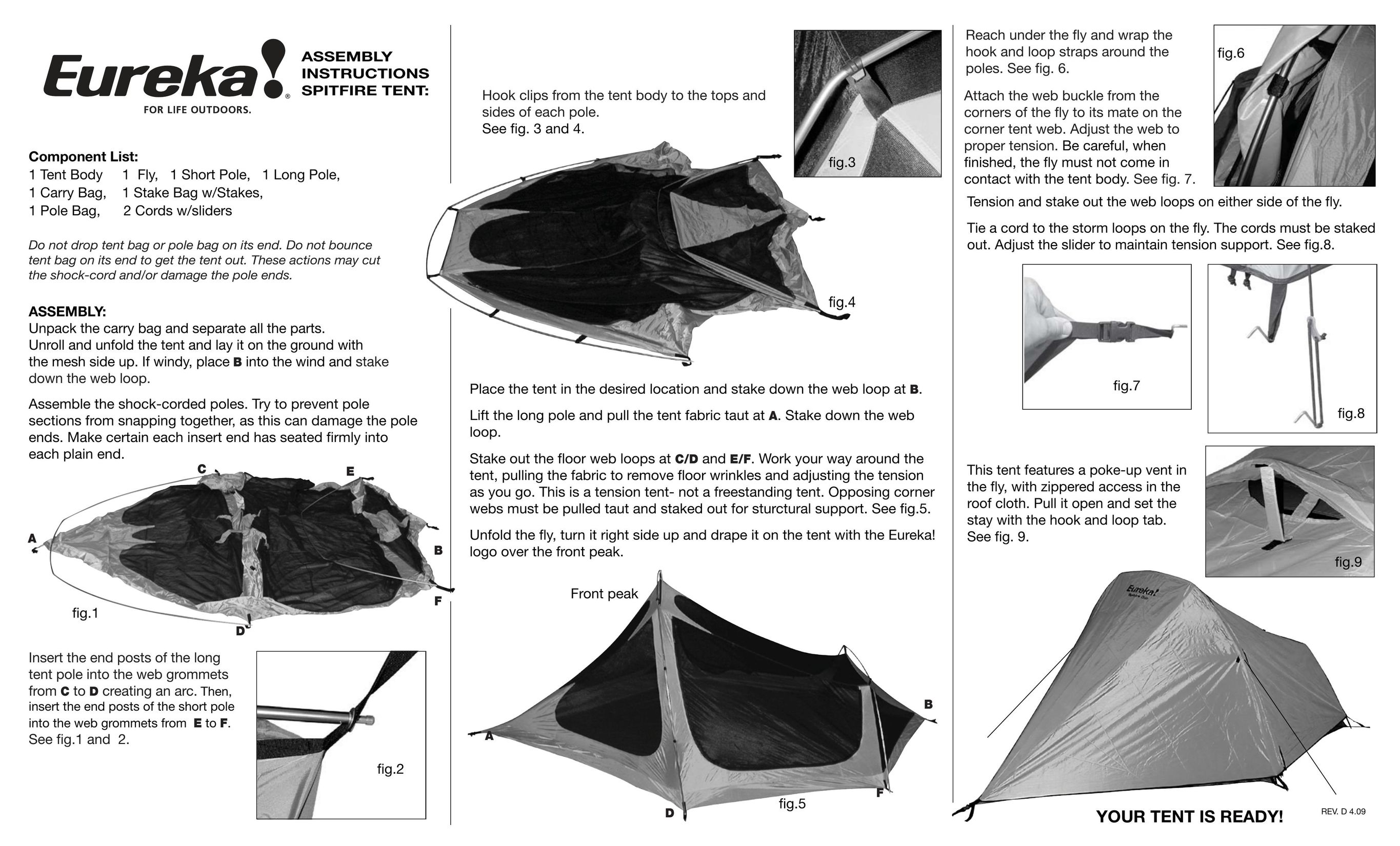 Eureka! Tents Spitfire Tent User Manual