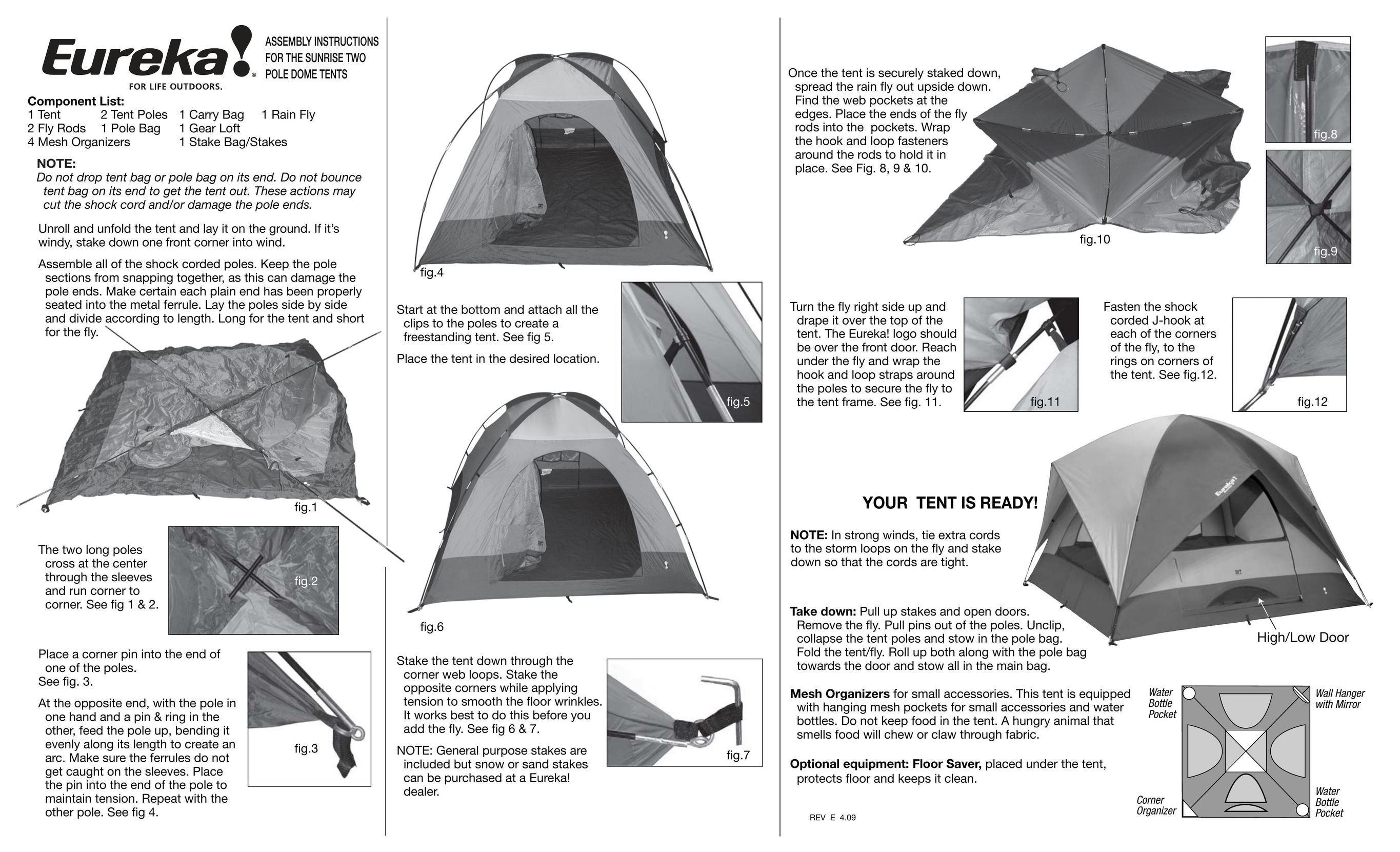 Eureka! Tents Sunrise Tent User Manual
