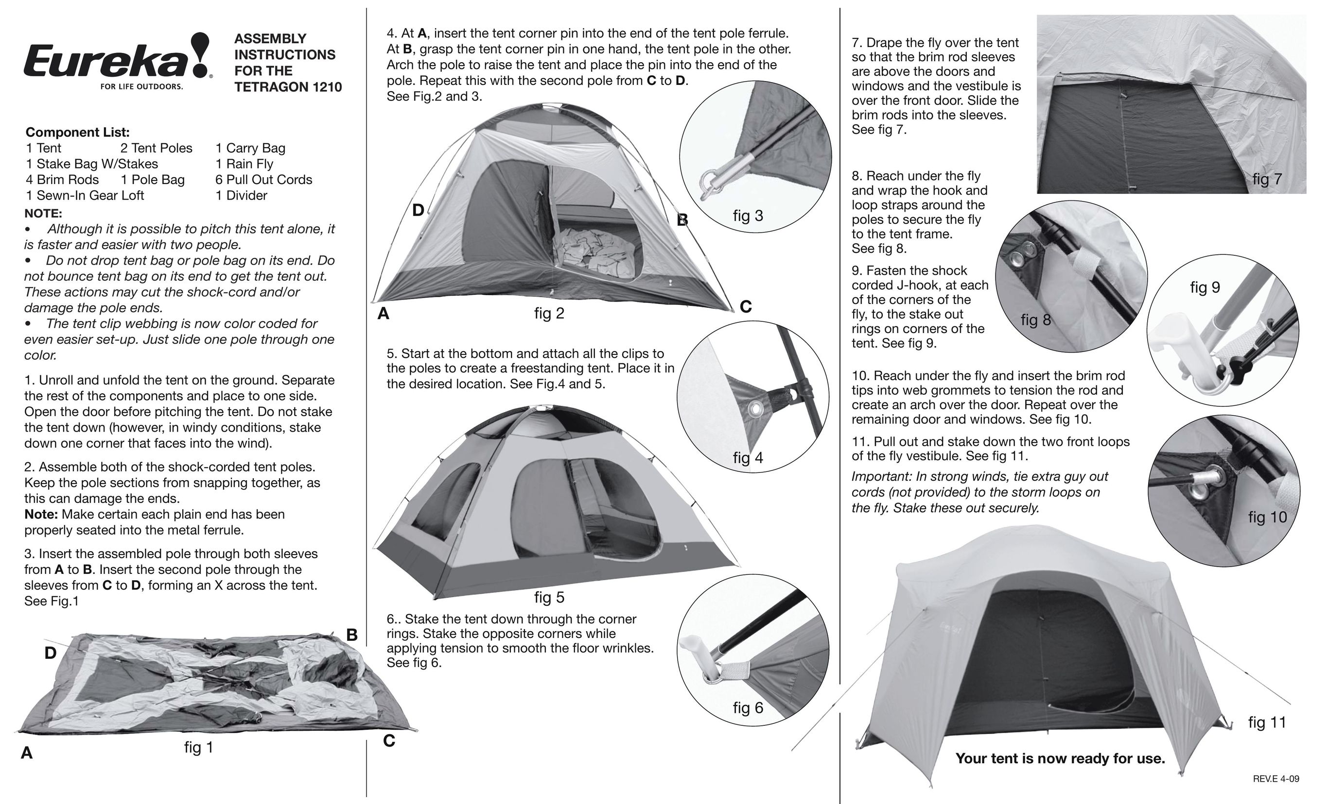 Eureka! Tents Tetragon 1210 Tent User Manual