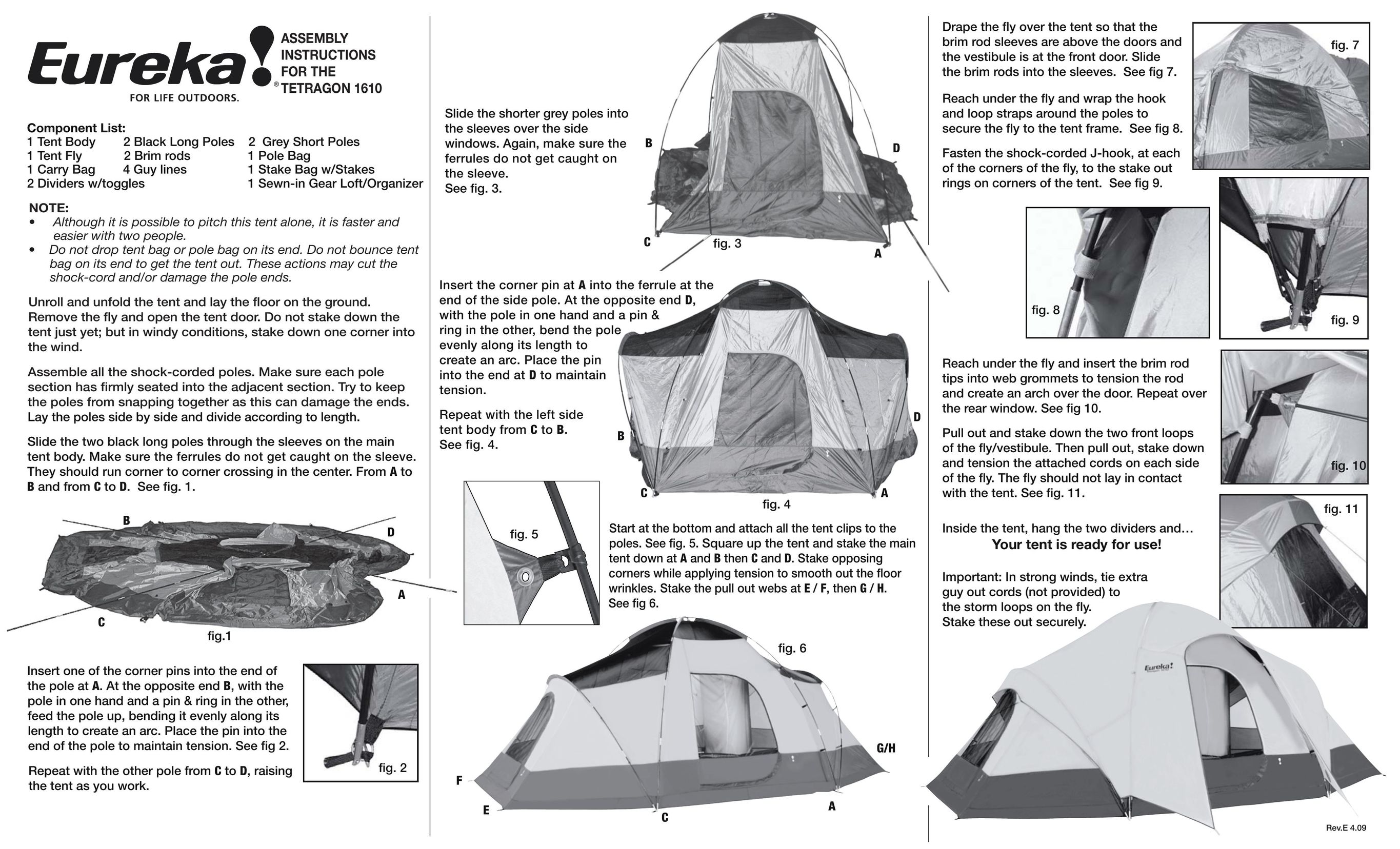 Eureka! Tents Tetragon 1610 Tent User Manual