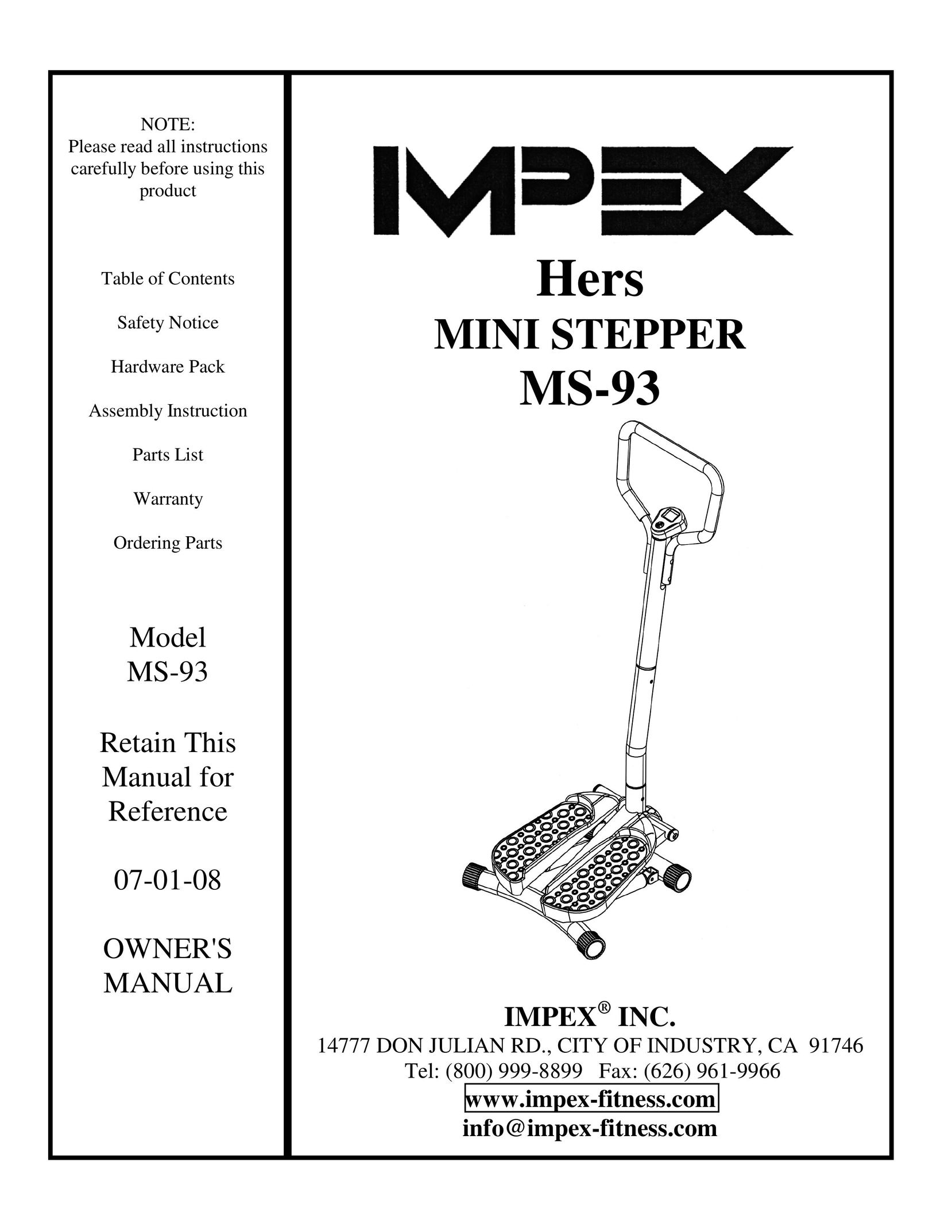 Impex MS-93 Tent User Manual