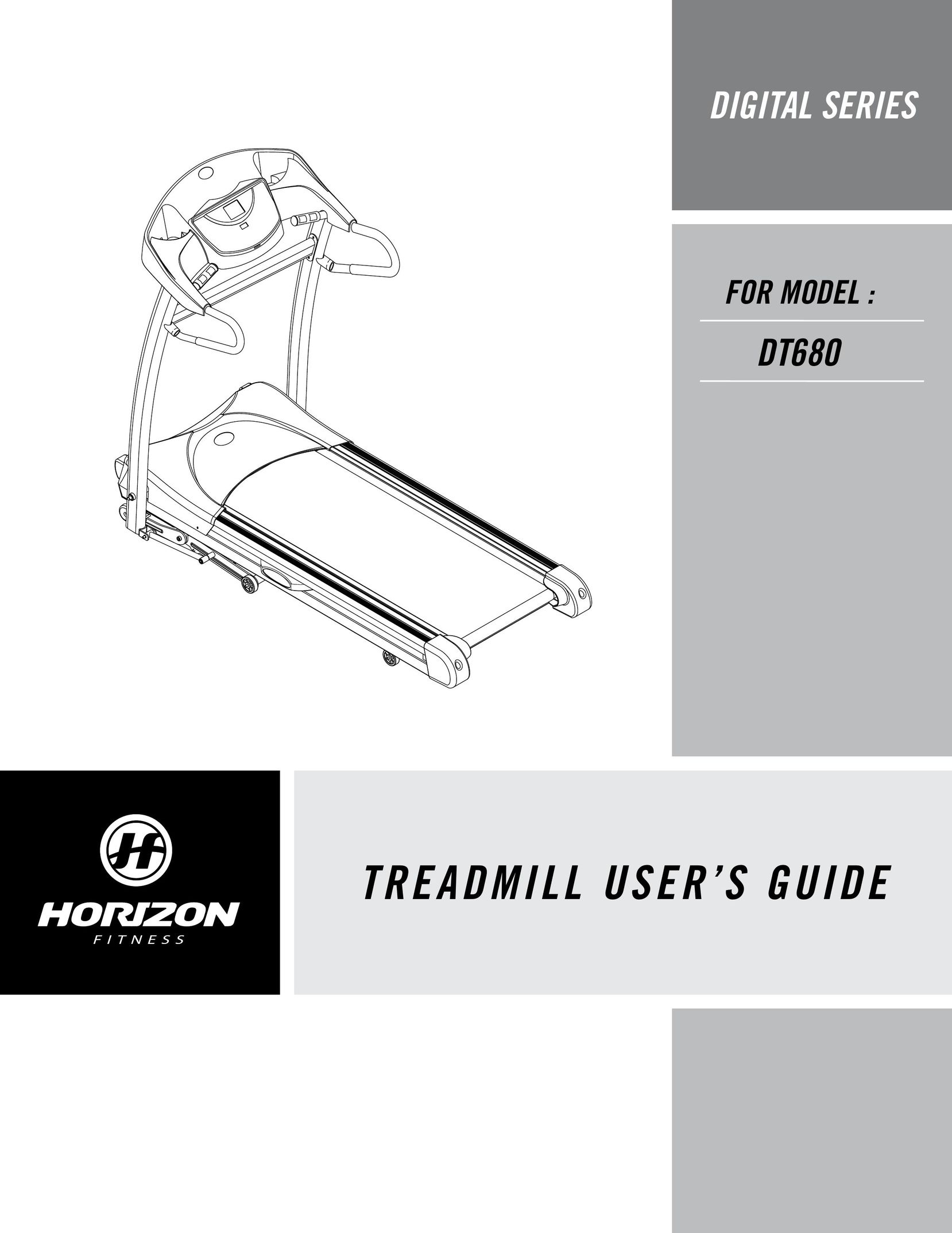 Horizon Fitness DT680 Treadmill User Manual