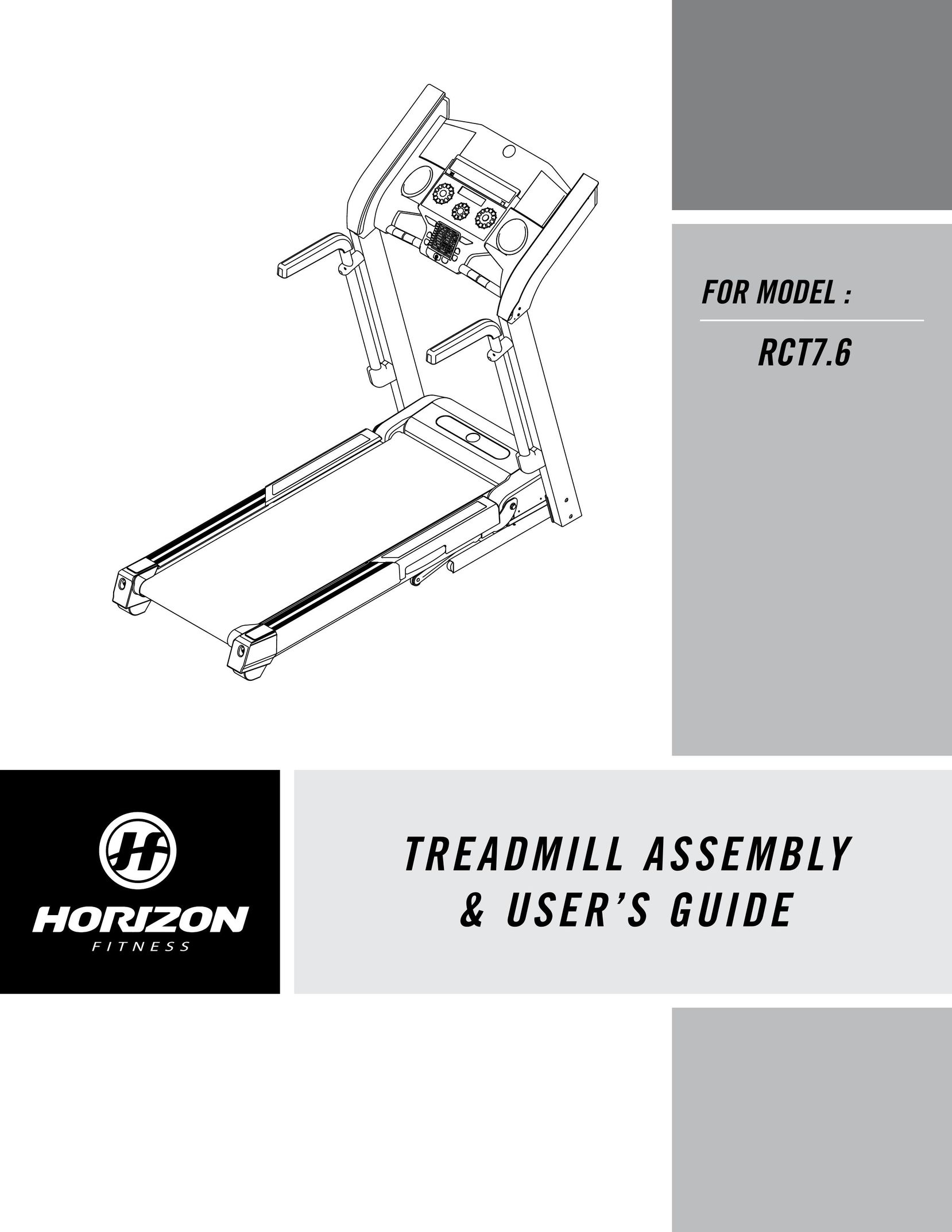Horizon Fitness RCT7.6 Treadmill User Manual