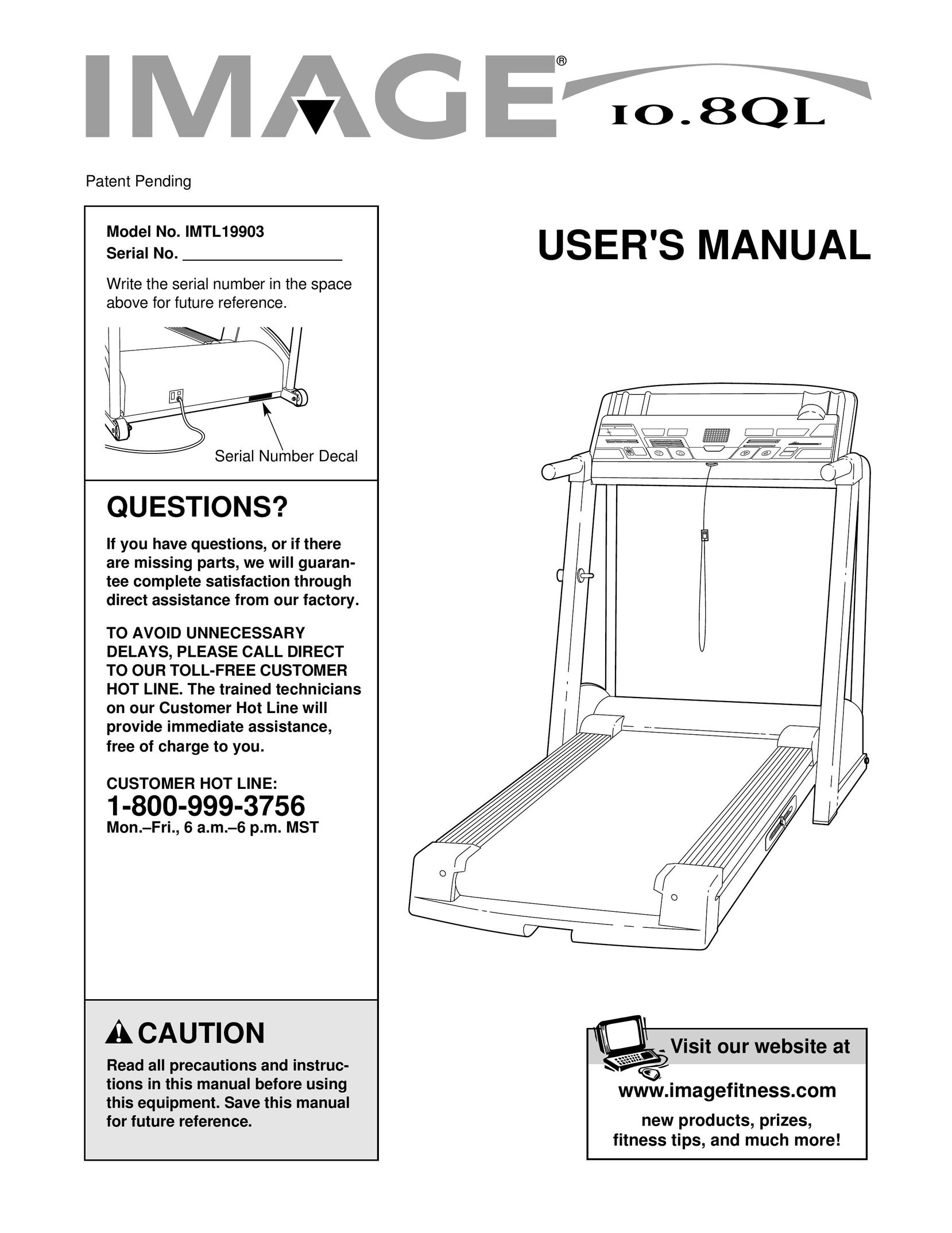 Image 10.8QL Treadmill User Manual