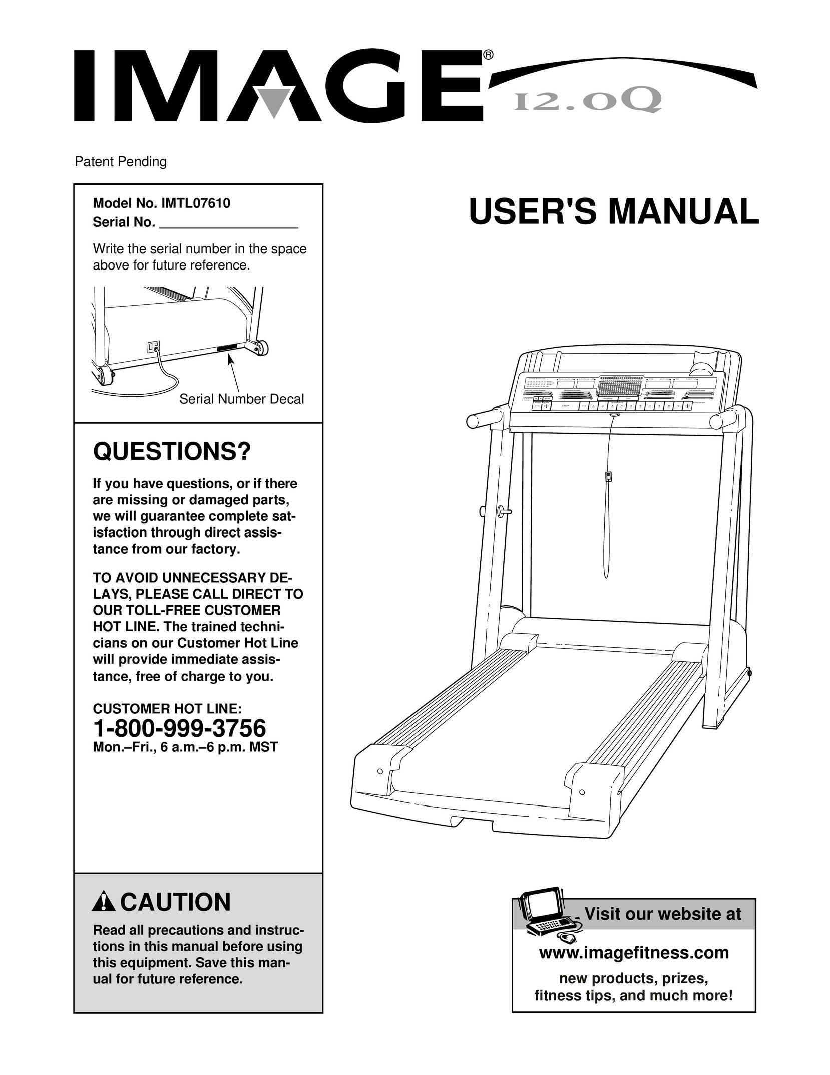 Image IMTL07610 Treadmill User Manual