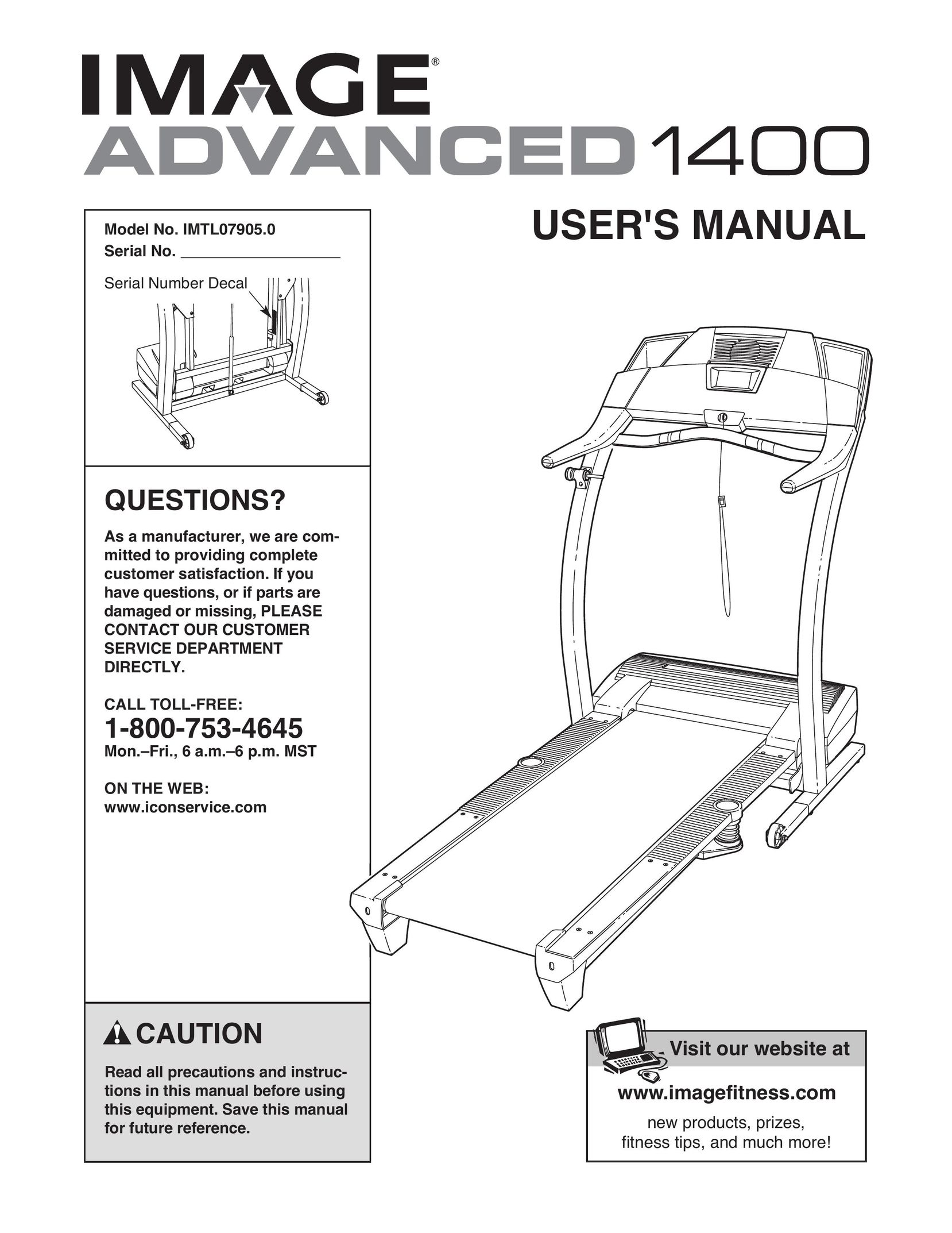 Image IMTL07905.0 Treadmill User Manual