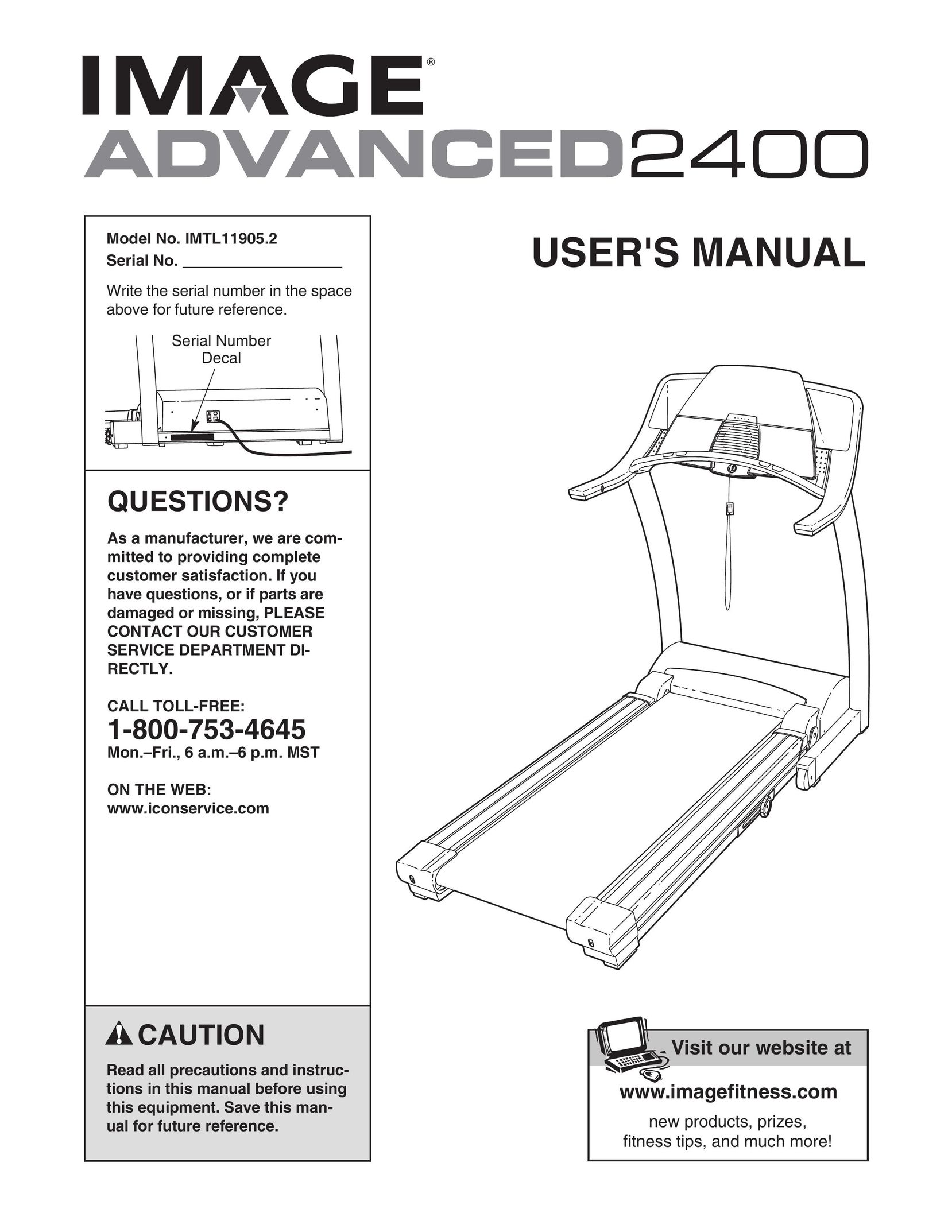 Image IMTL11905 Treadmill User Manual