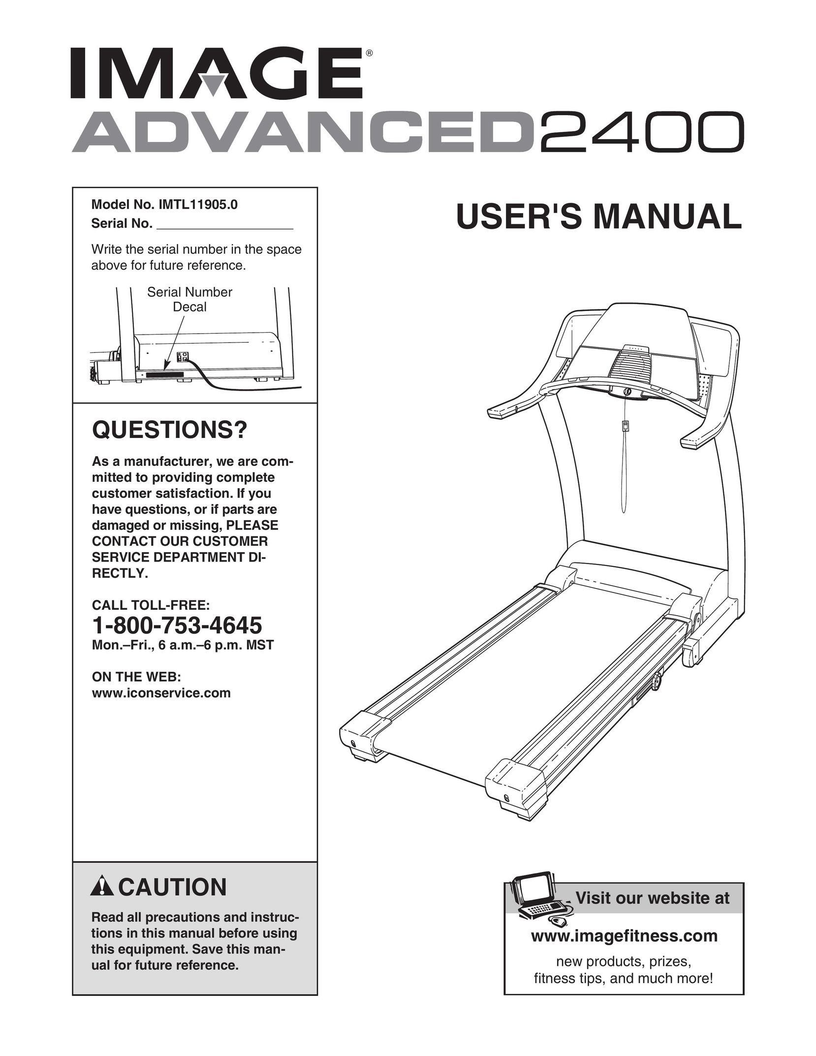 Image IMTL11905.0 Treadmill User Manual
