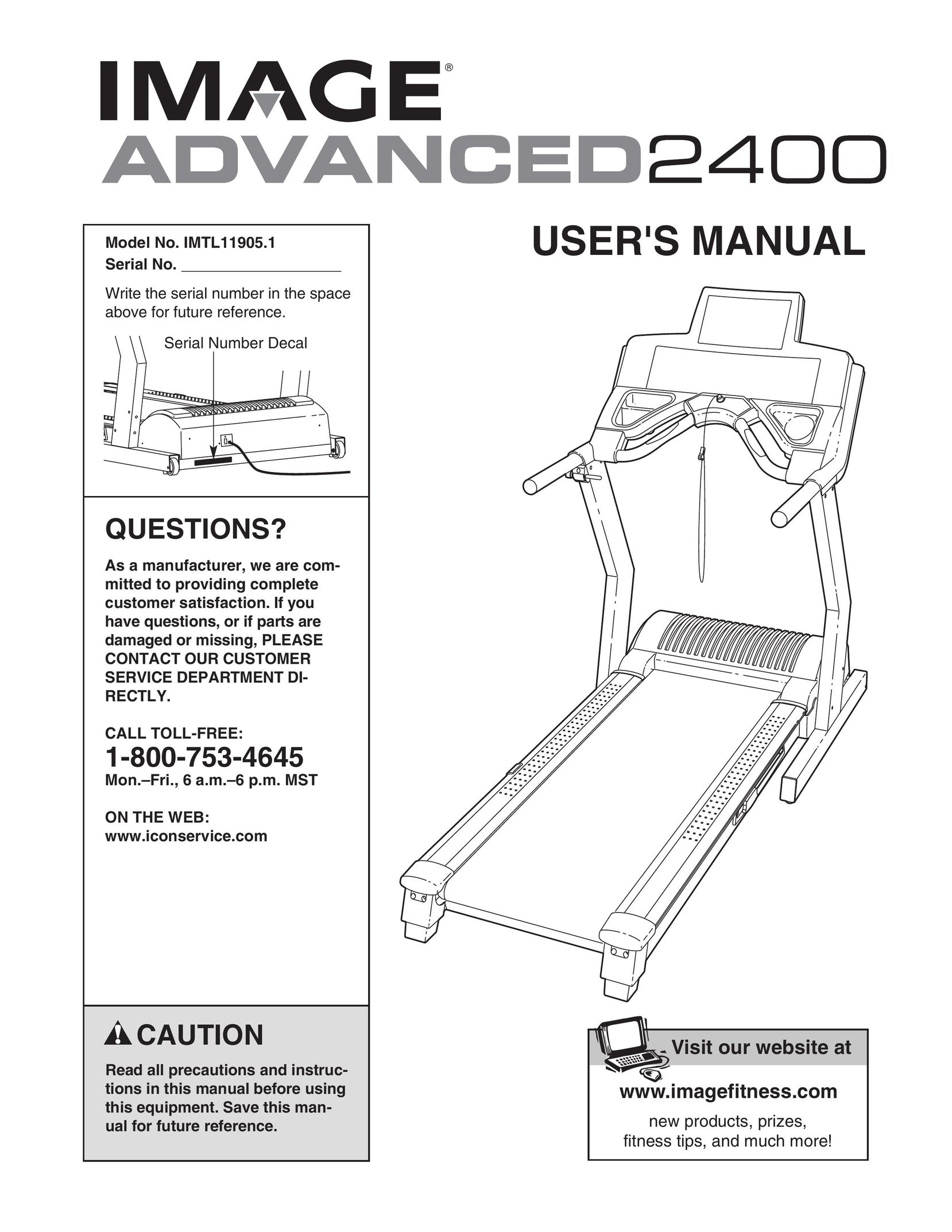 Image IMTL11905.1 Treadmill User Manual
