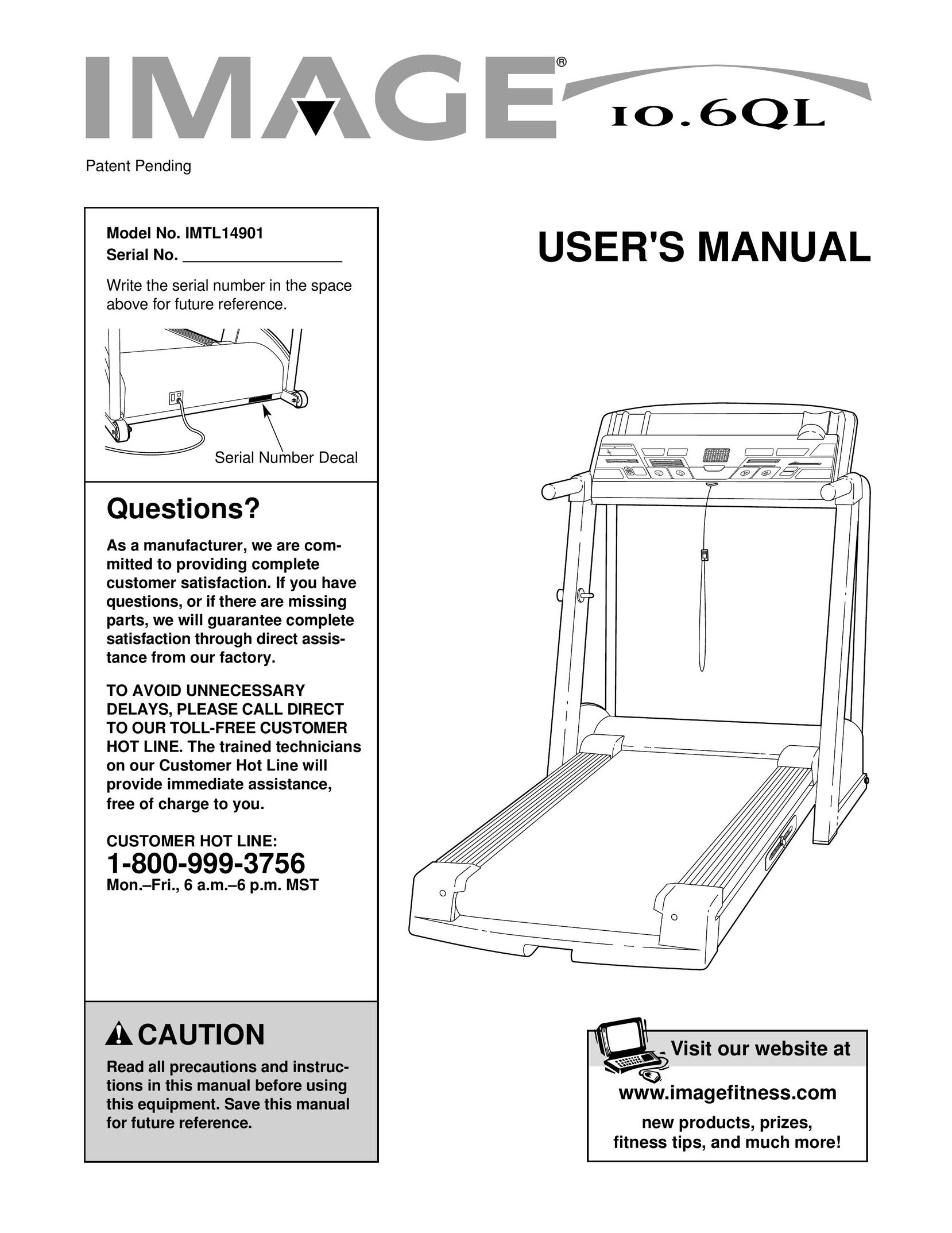 Image IMTL14901 Treadmill User Manual