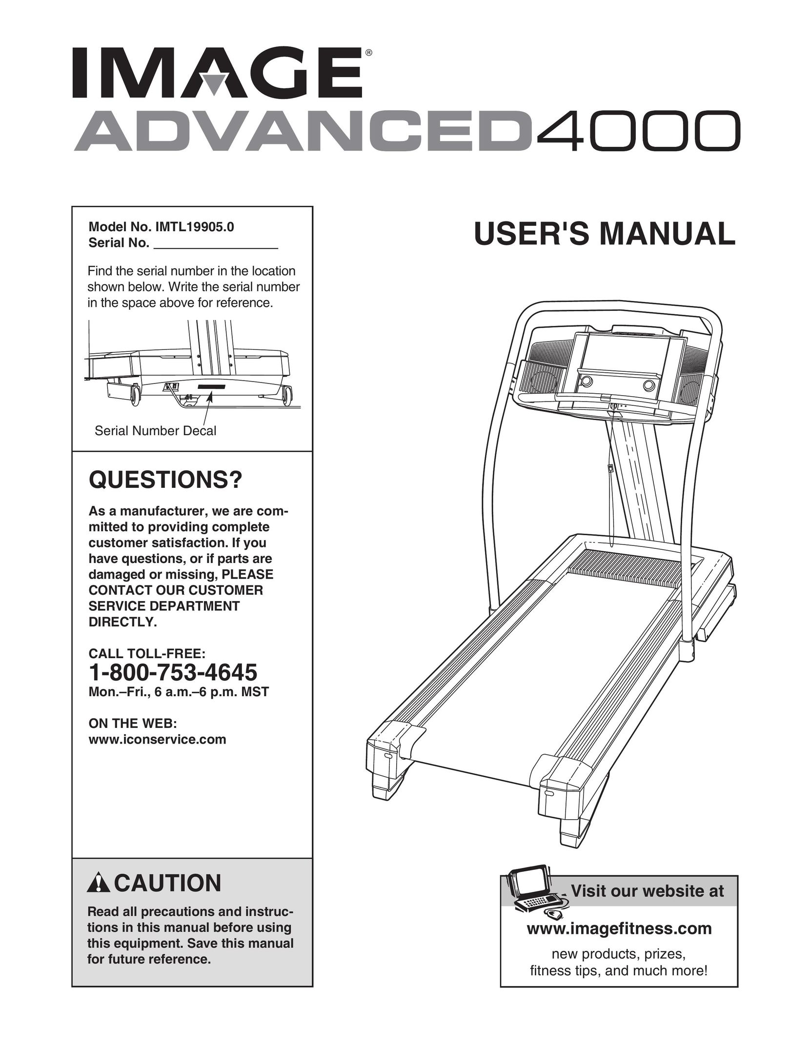 Image IMTL19905 Treadmill User Manual