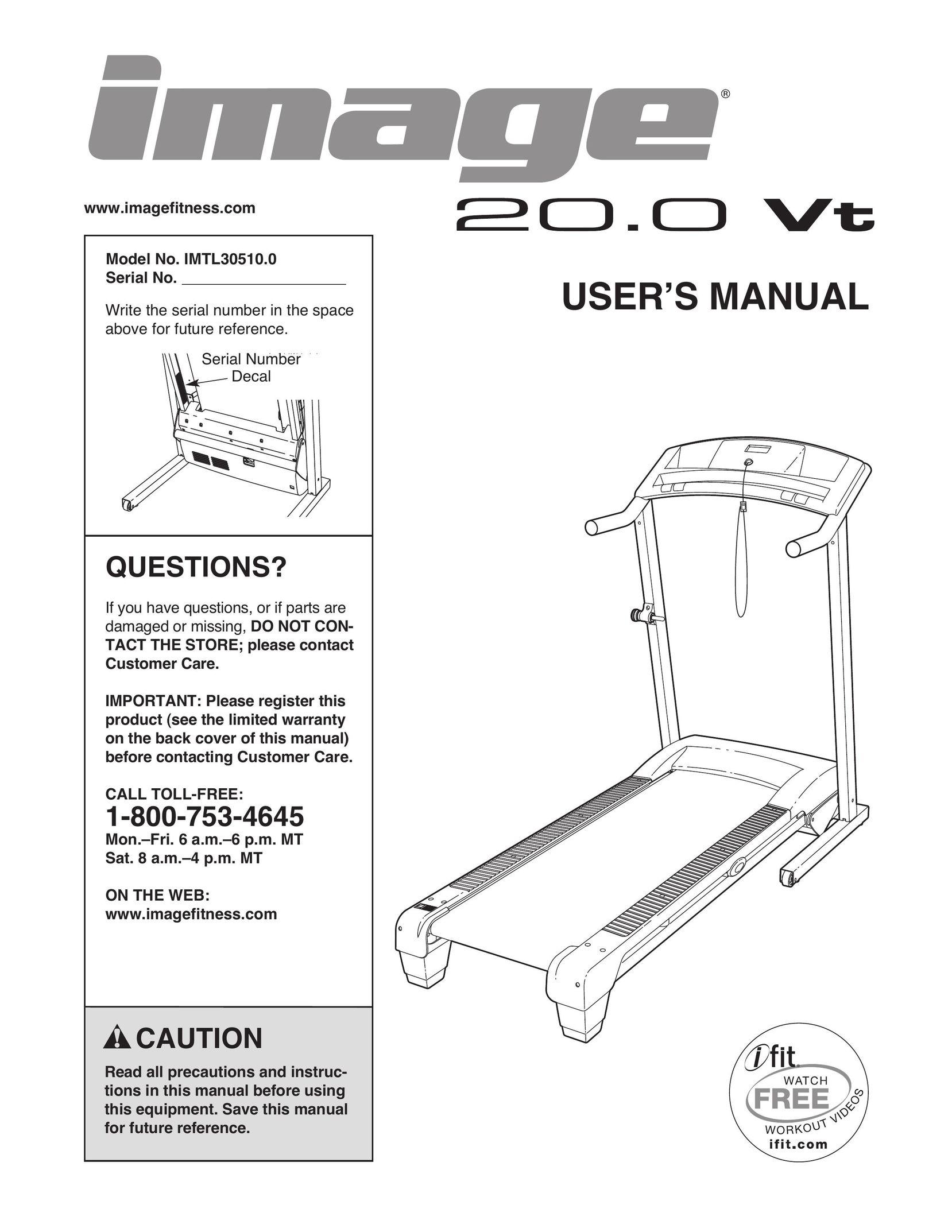 Image IMTL30510.0 Treadmill User Manual