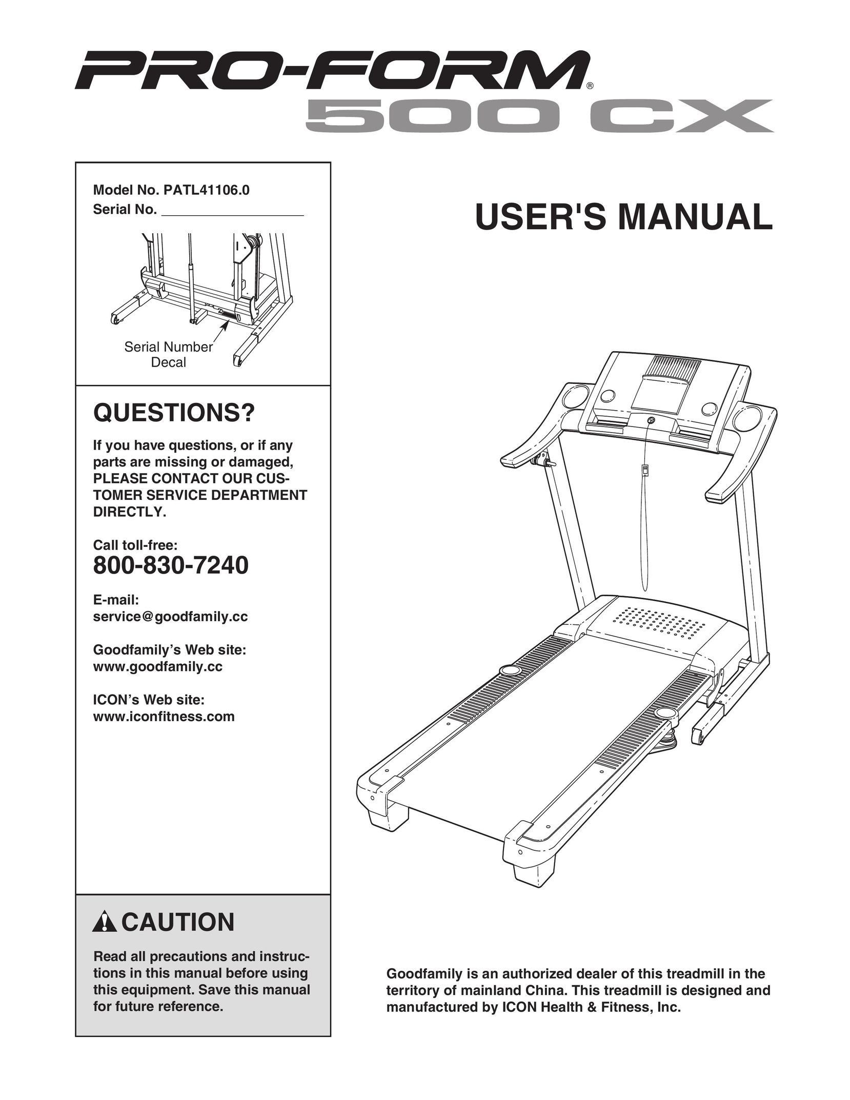 Inter-Tel PATL41106.0 Treadmill User Manual