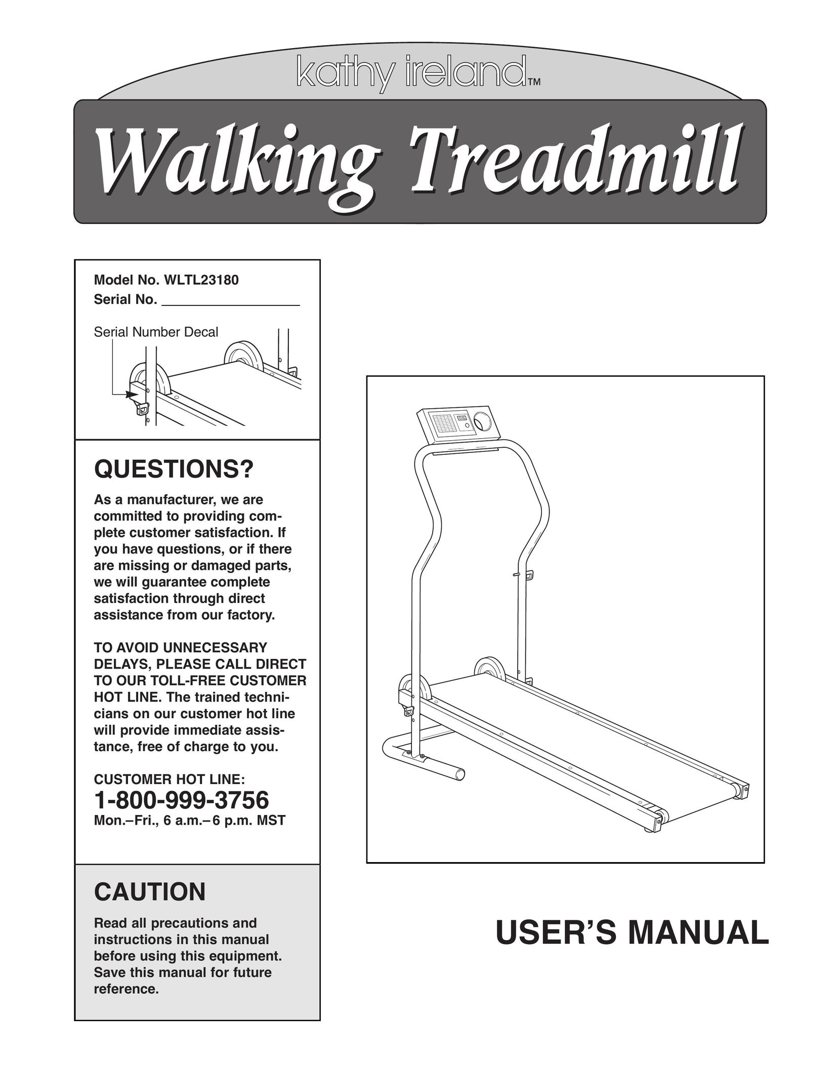 Kathy Ireland Home WLTL23180 Treadmill User Manual