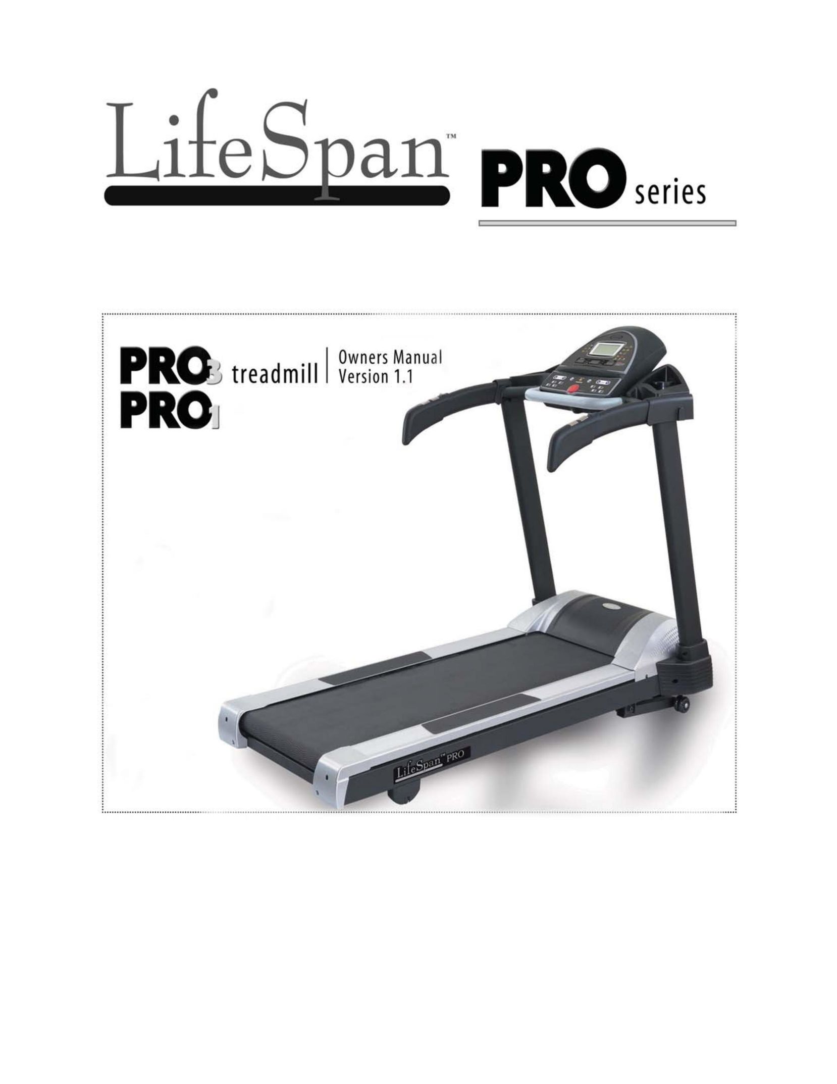 LifeSpan PRO1 Treadmill User Manual